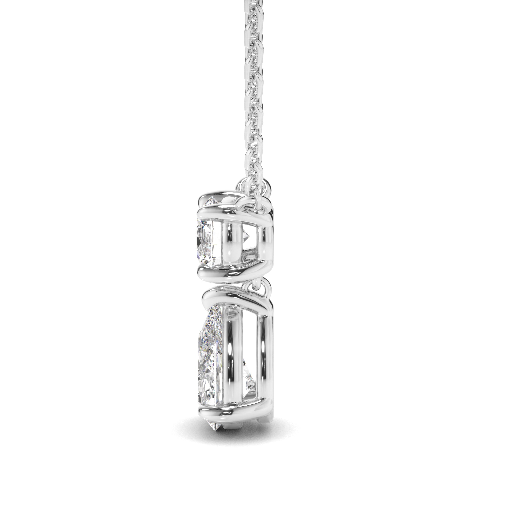 Penrose - Pear & Round Brilliant Cut Diamond Drop Pendant
