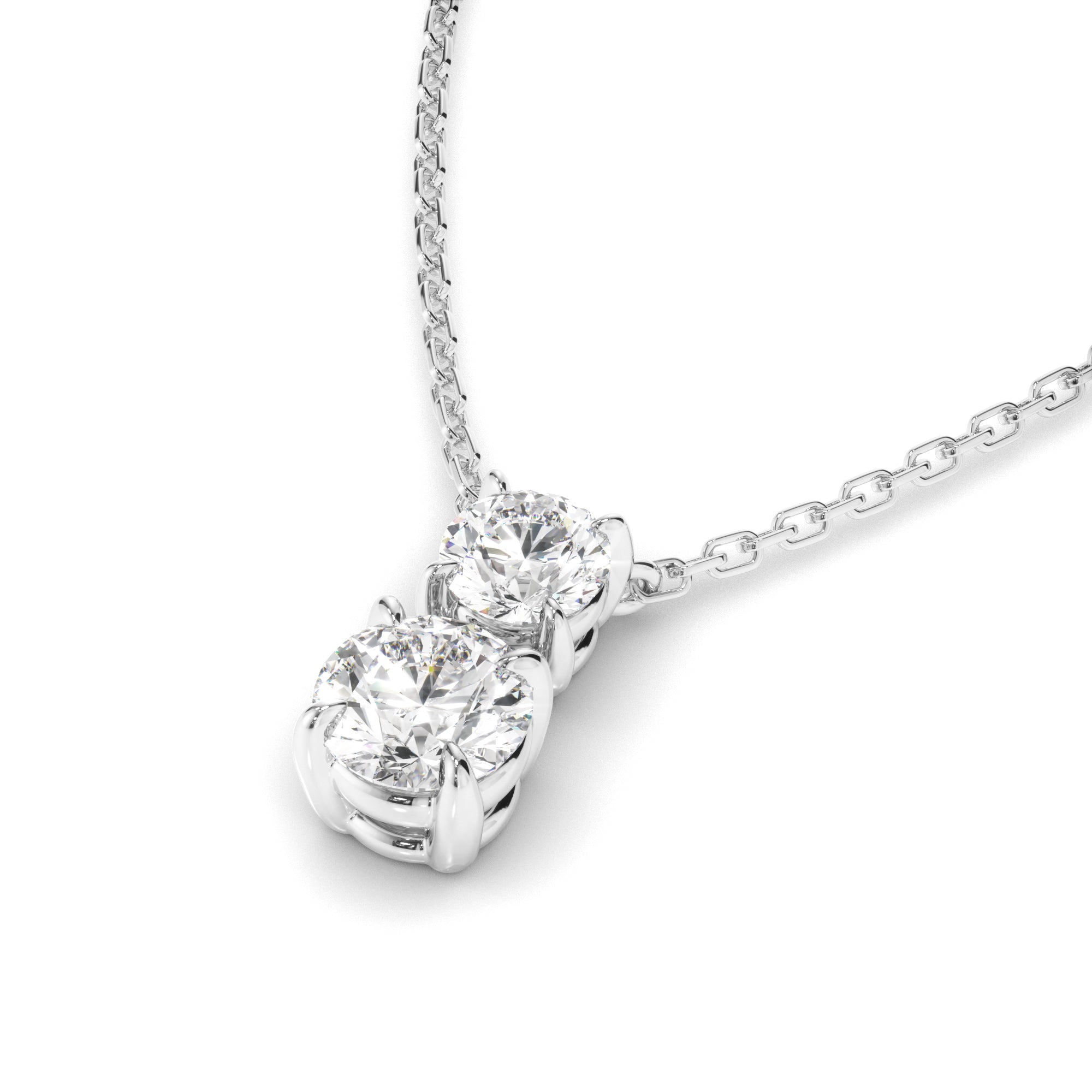 Nelle - Round Brilliant Cut Diamond Drop Pendant