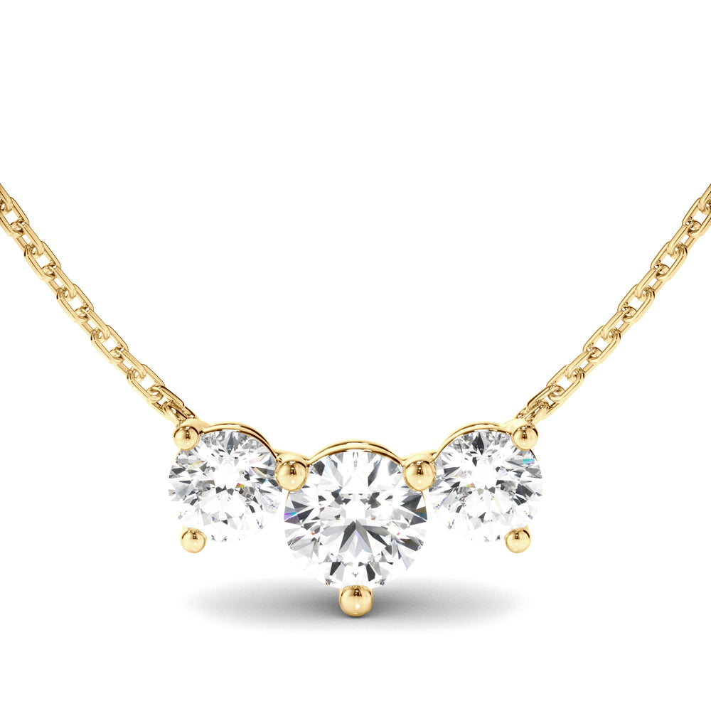 Zadie - Round Brilliant Cut Diamond Trilogy Necklet
