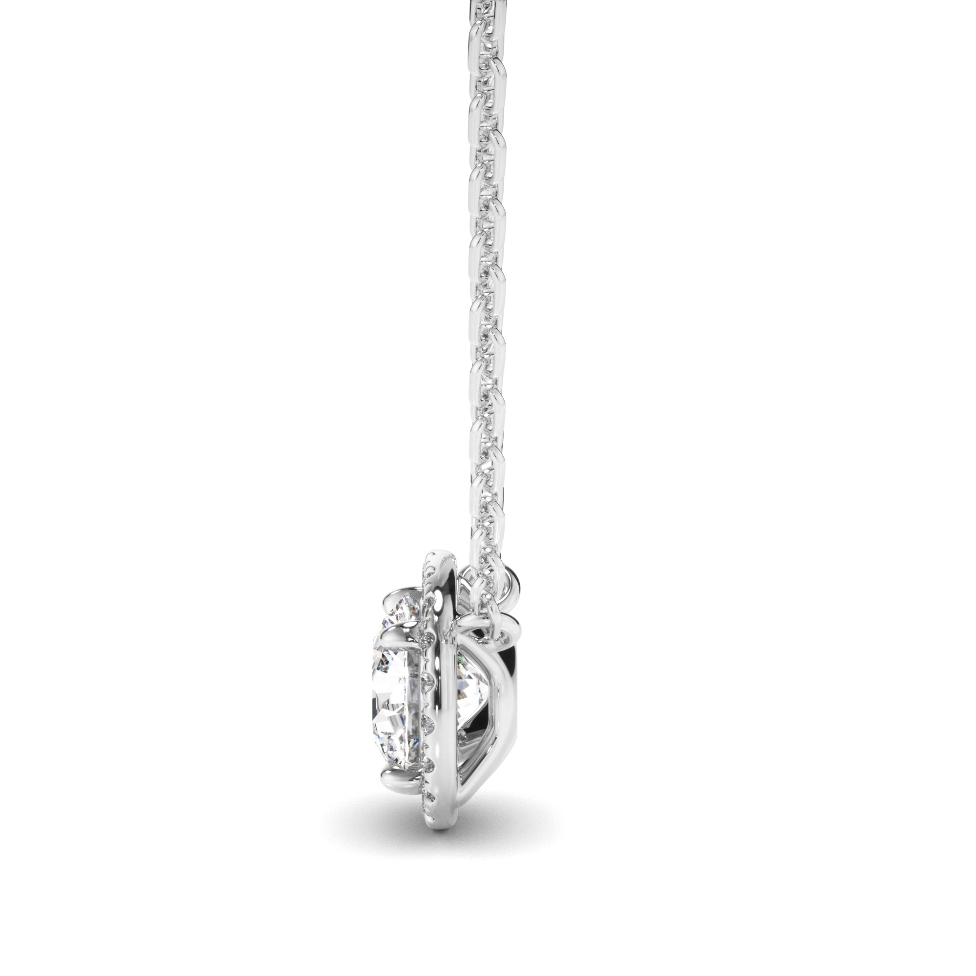 Eudora - Round Brilliant Cut Diamond Halo Necklet