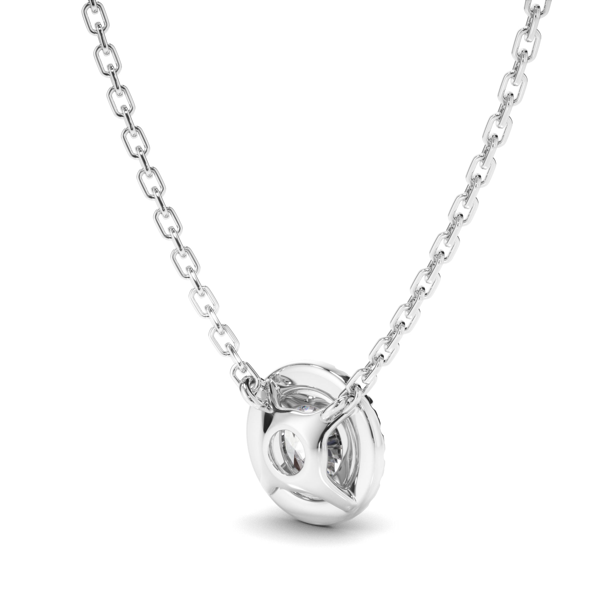 Eudora - Round Brilliant Cut Diamond Halo Necklet