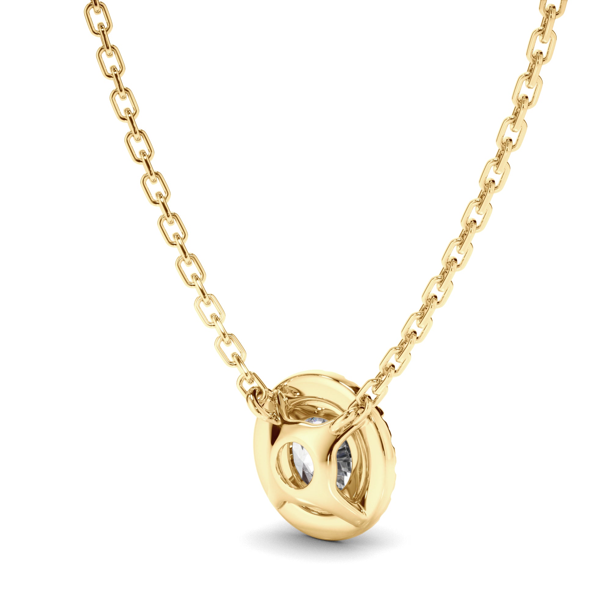 Eudora - Round Brilliant Cut Diamond Halo Necklet