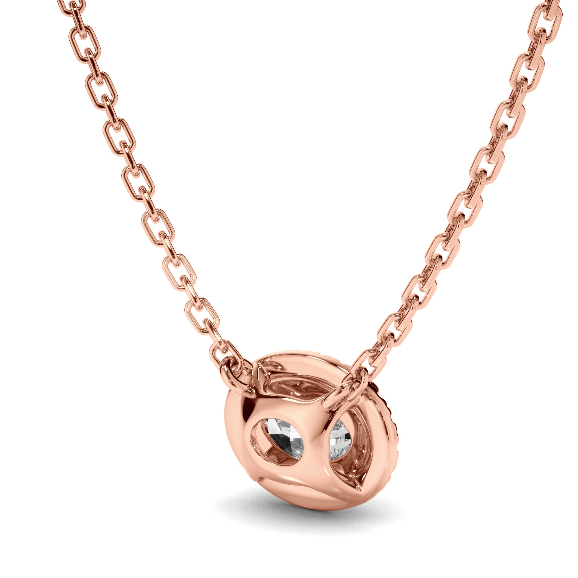 Florence - East West Oval Cut Diamond Halo Necklet
