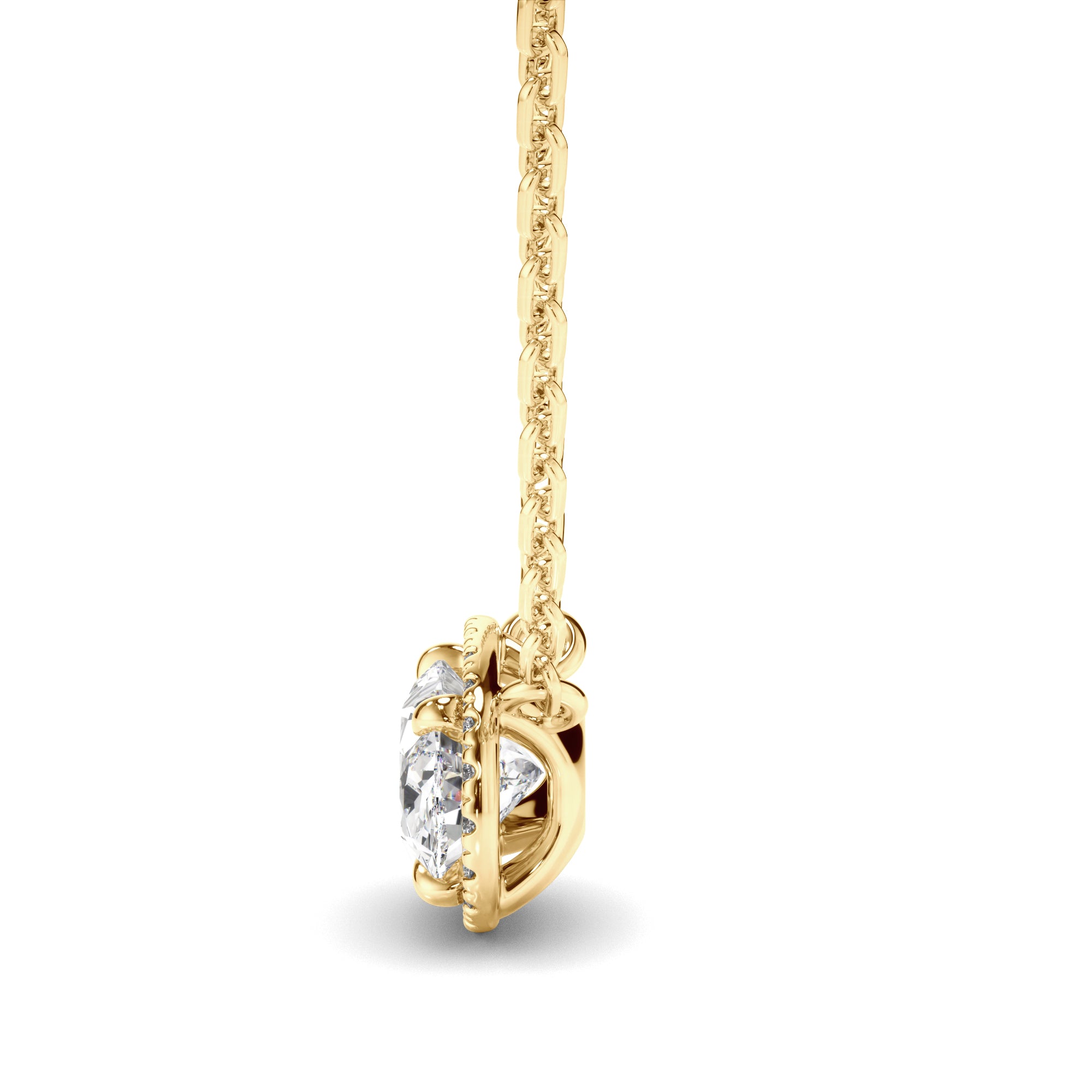Florence - East West Oval Cut Diamond Halo Necklet