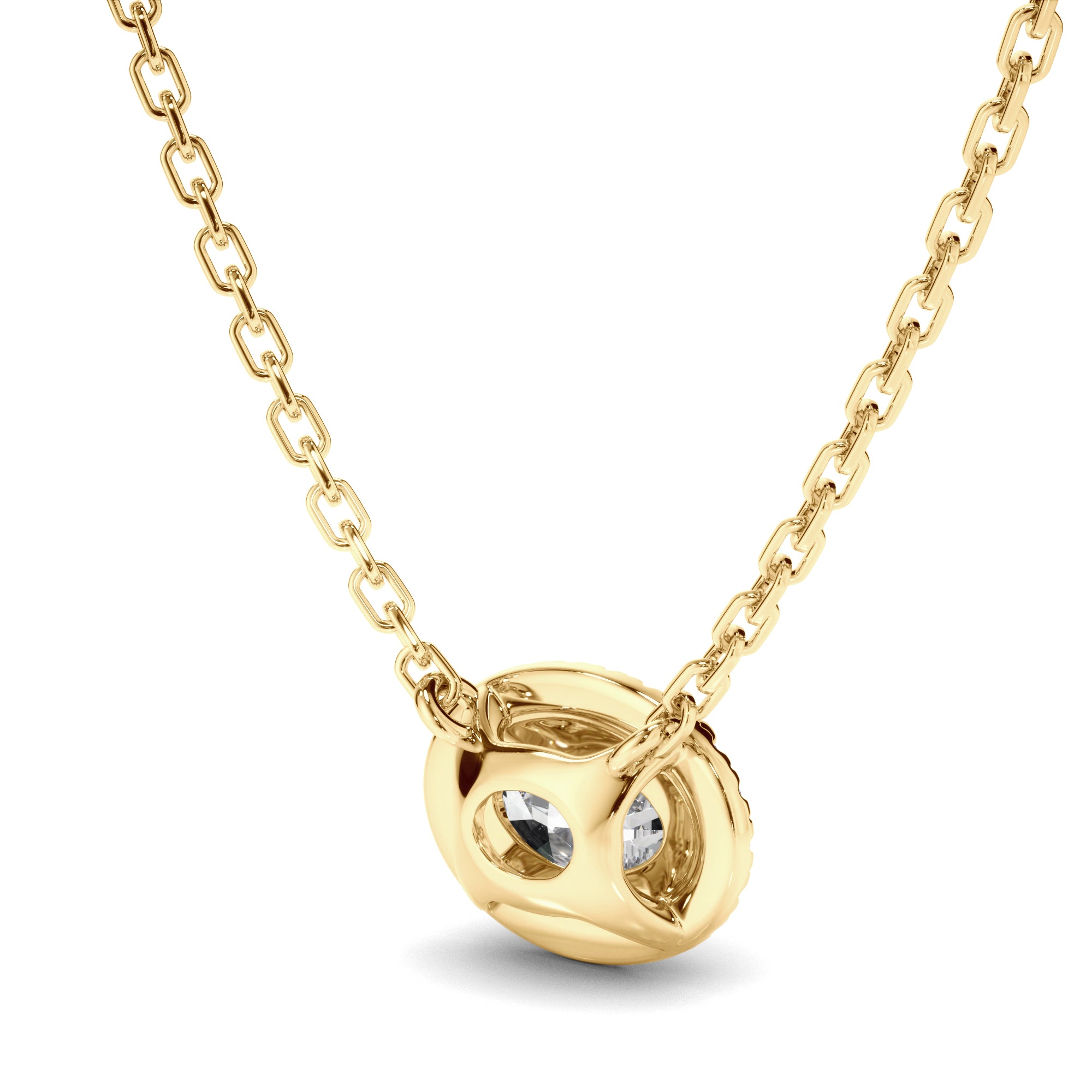 Florence - East West Oval Cut Diamond Halo Necklet