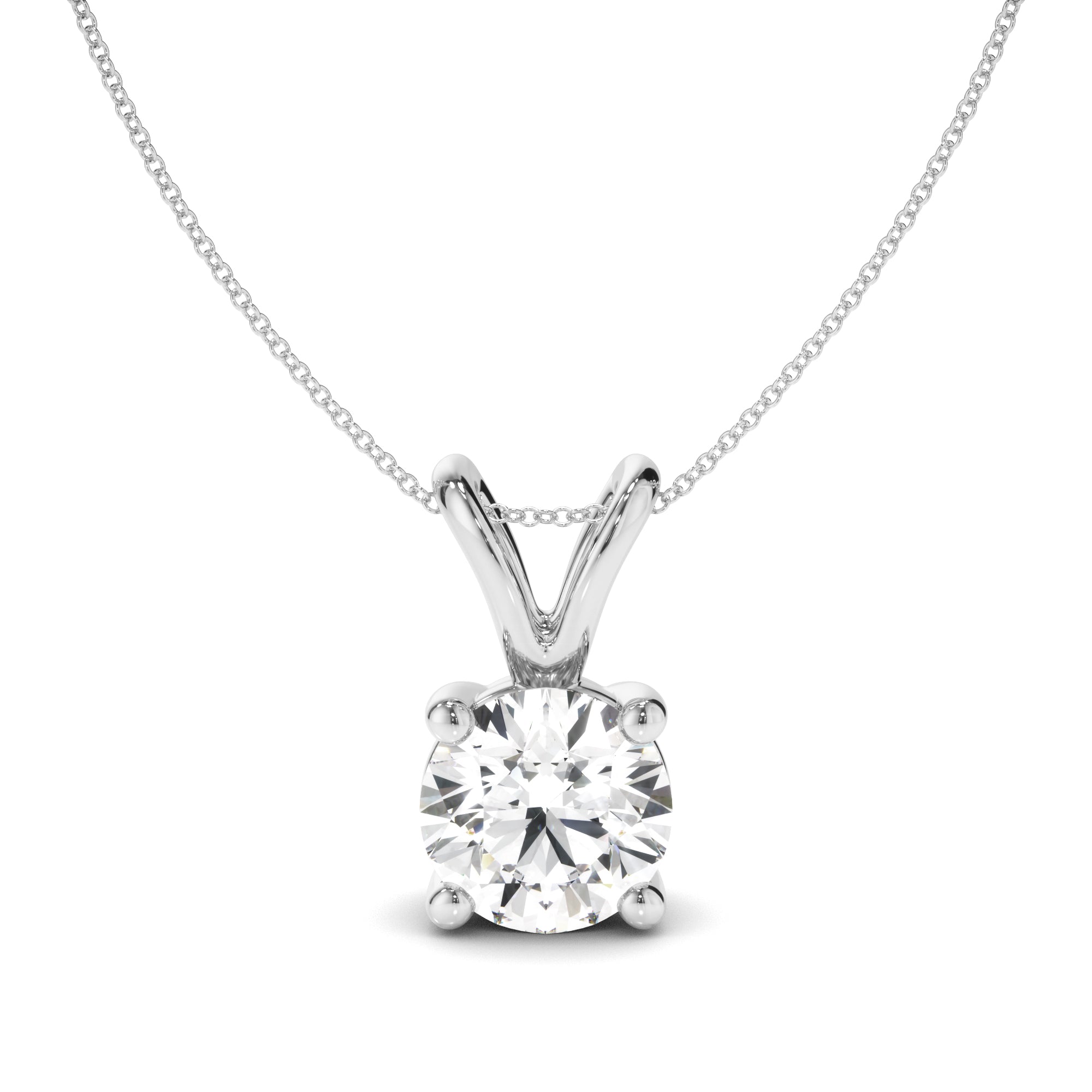 Anouk - Round Brilliant Cut Diamond Pendant