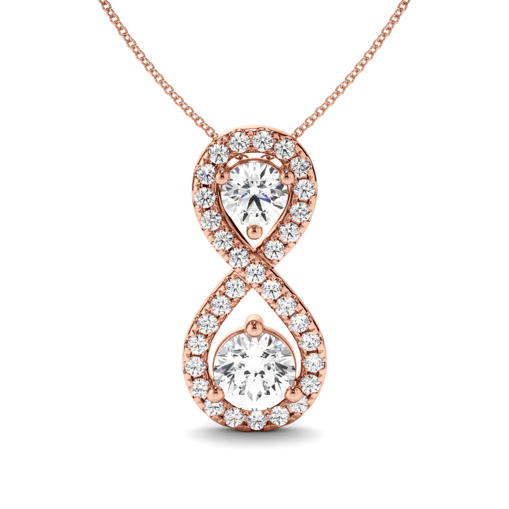 Unity - Round Brilliant Cut Diamond Infinity Pendant