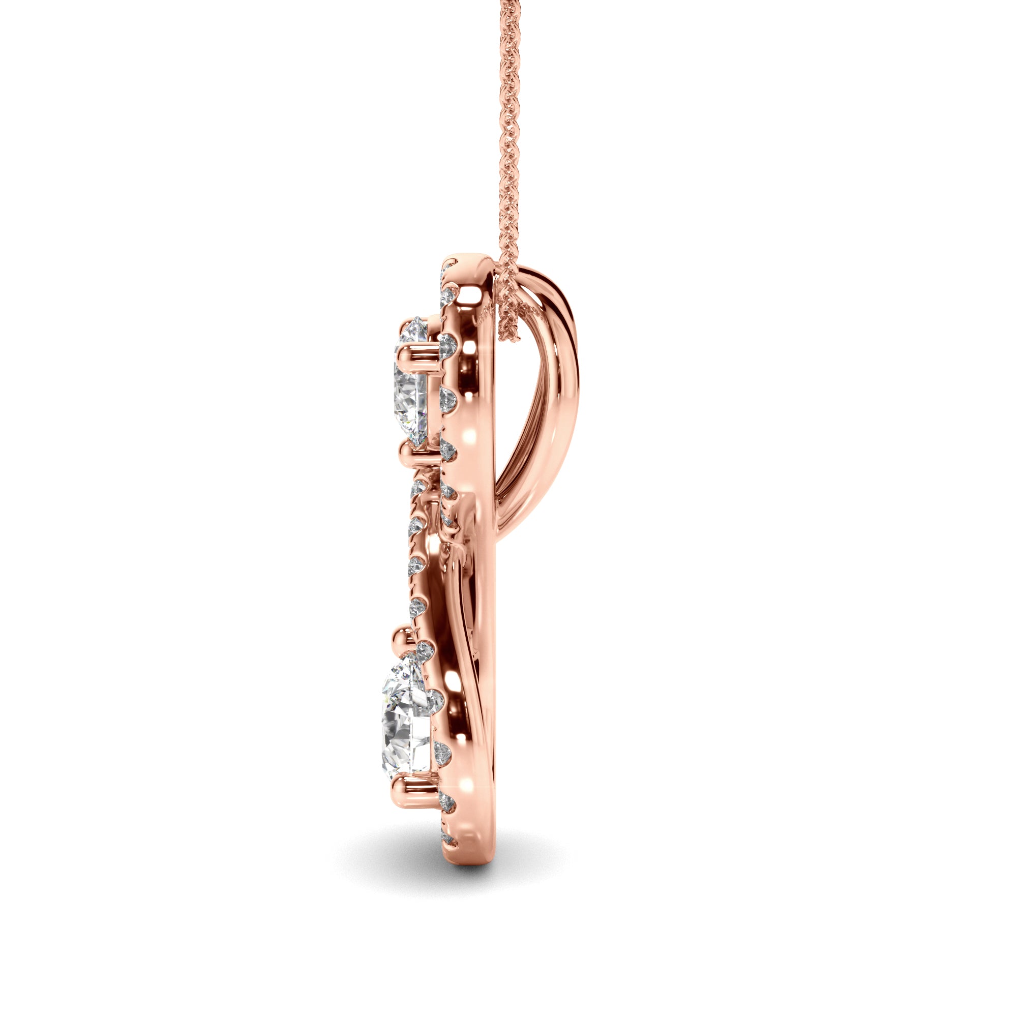 Unity - Round Brilliant Cut Diamond Infinity Pendant