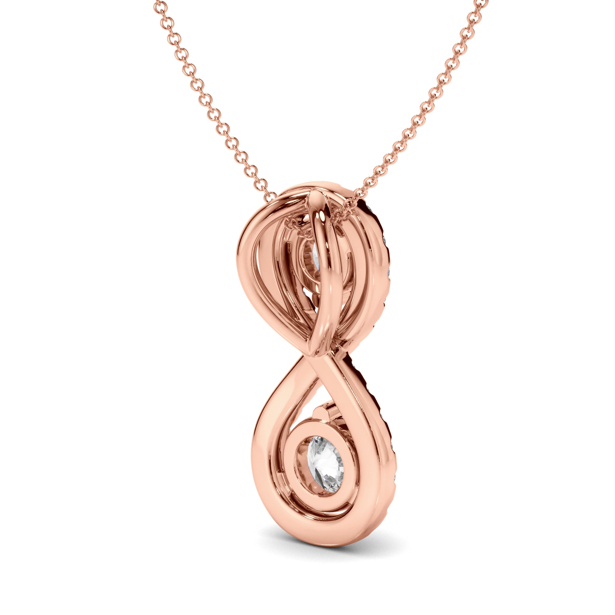 Unity - Round Brilliant Cut Diamond Infinity Pendant