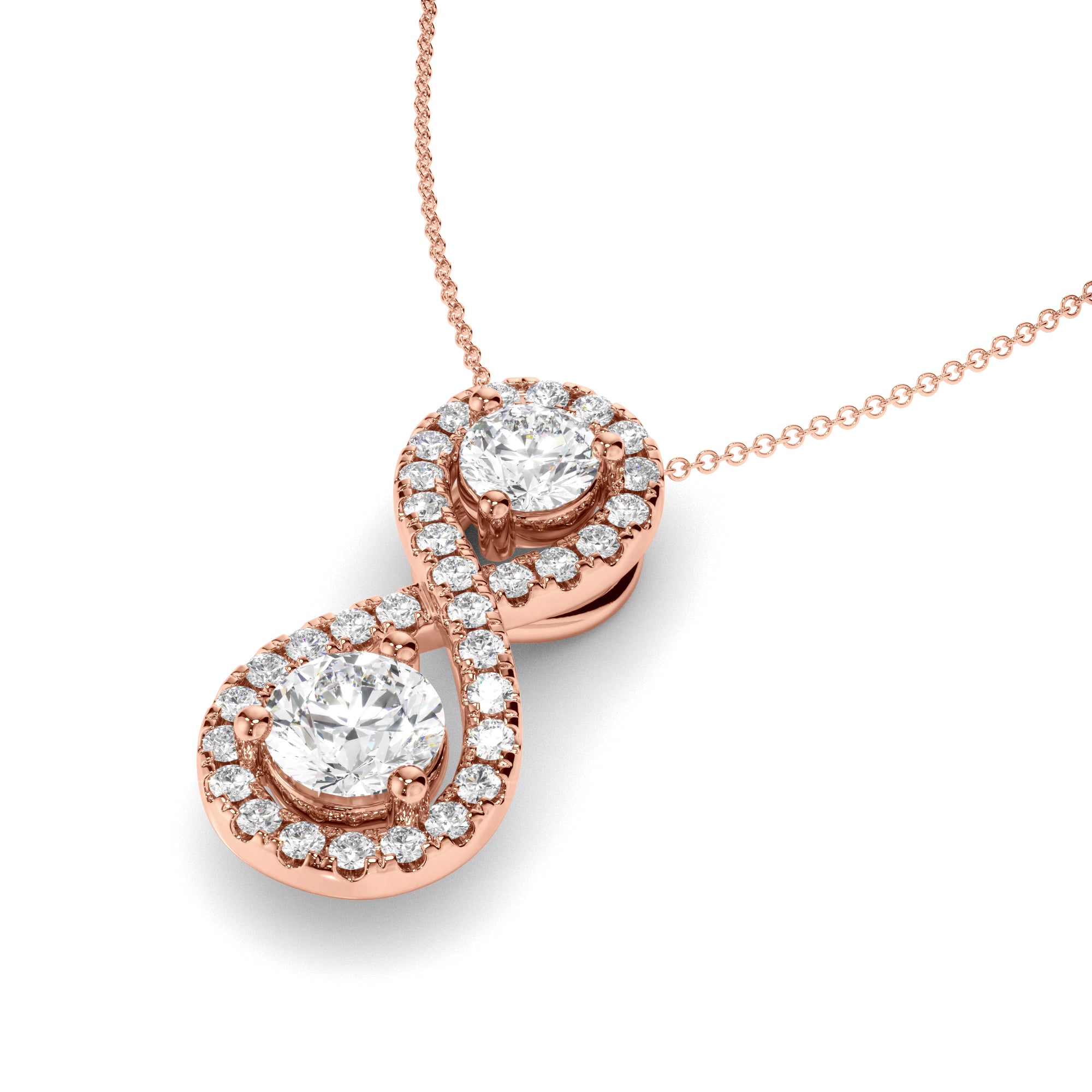 Unity - Round Brilliant Cut Diamond Infinity Pendant