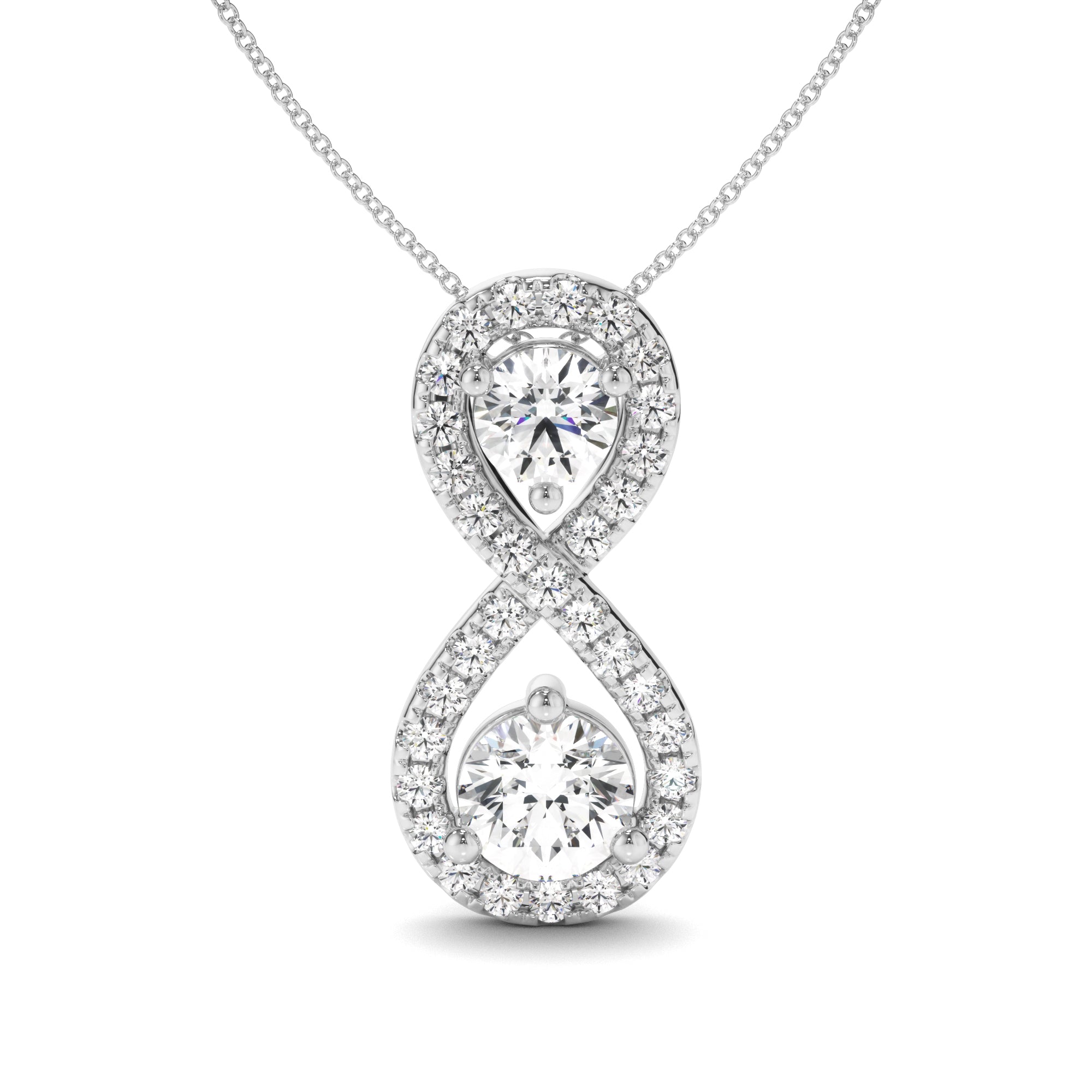 Unity - Round Brilliant Cut Diamond Infinity Pendant