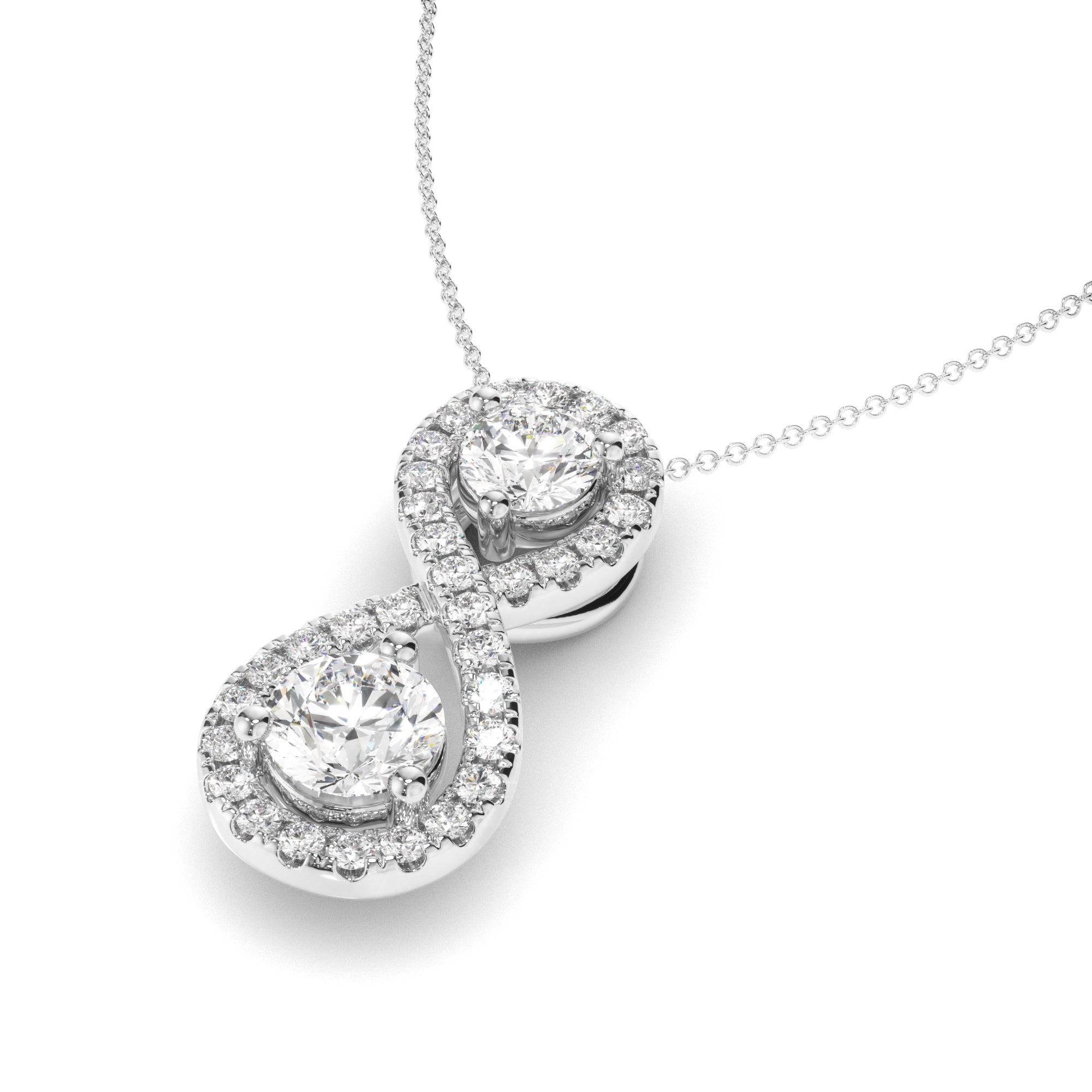 Unity - Round Brilliant Cut Diamond Infinity Pendant