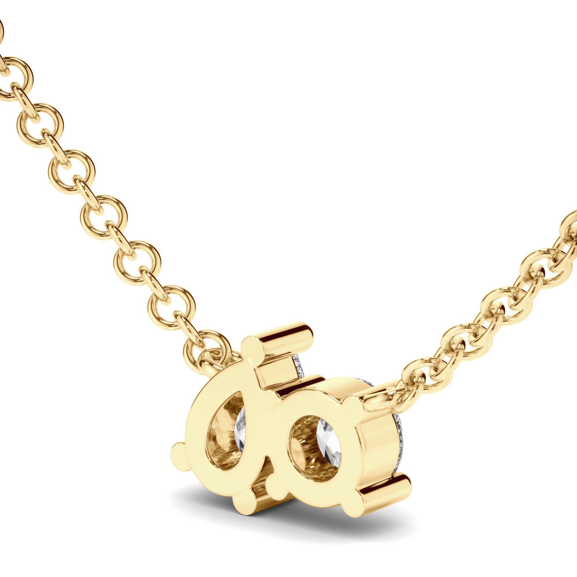 Penrose - Round Brilliant & Pear Cut Diamond Toi et Moi Necklet