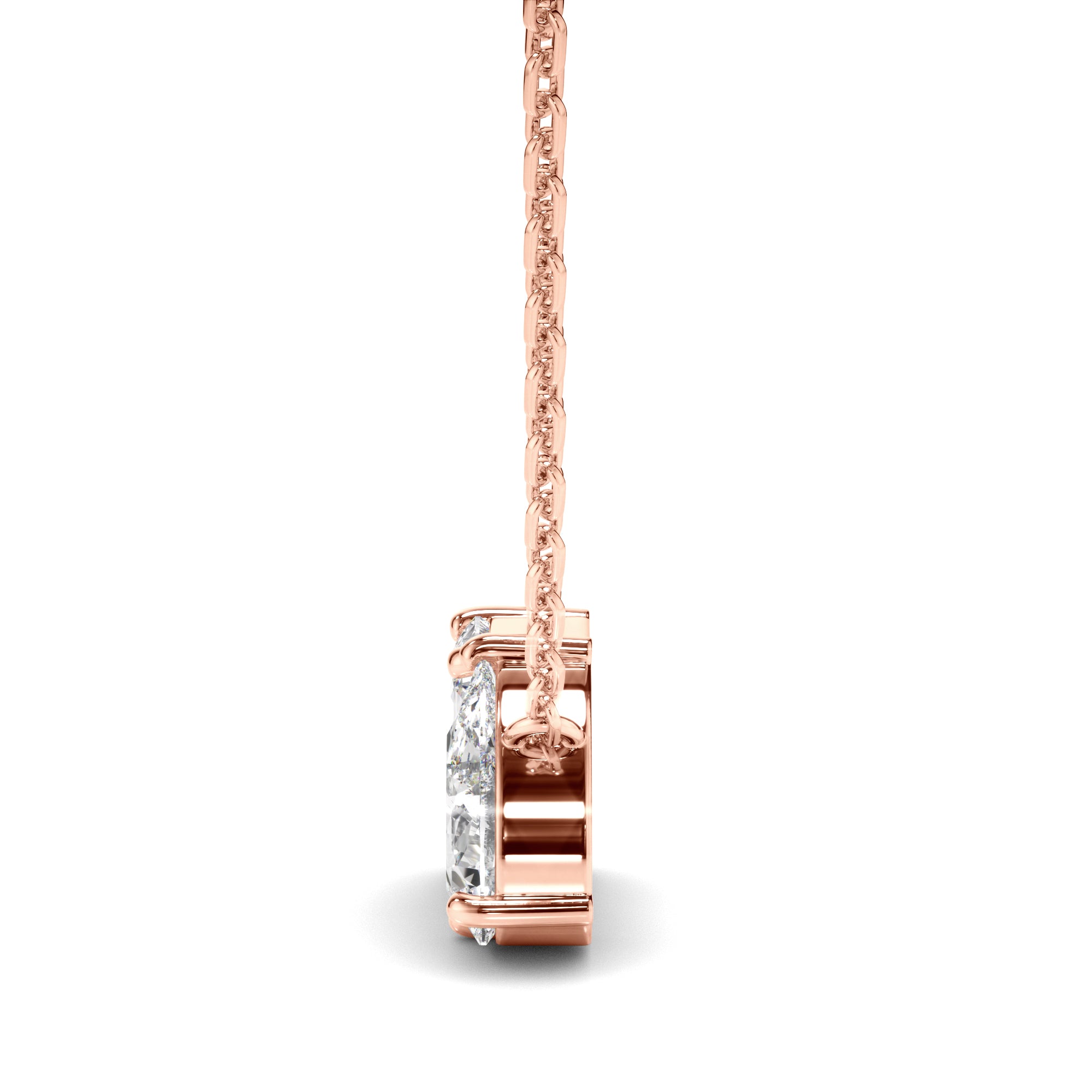 Madeline - Emerald & Pear Cut Diamond Toi et Moi Necklet