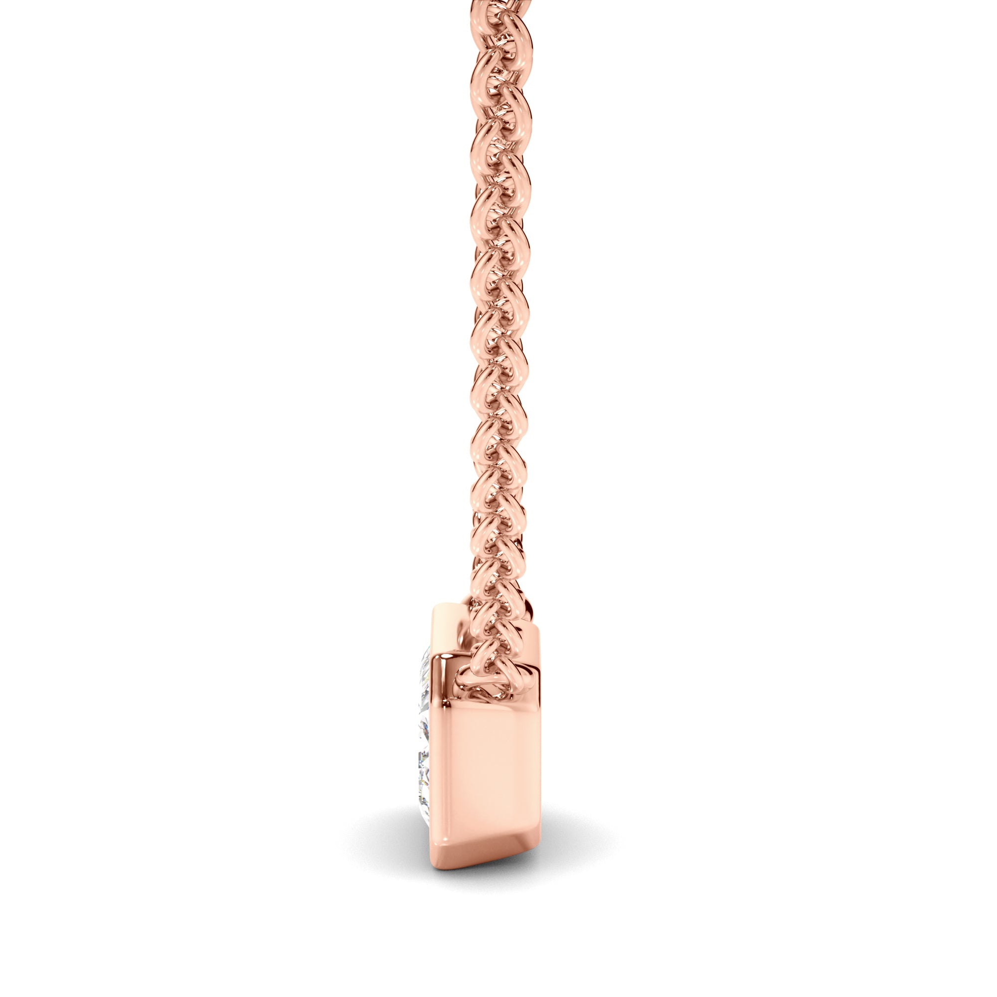 Venus - Emerald Cut Diamond Bezel Set Necklet