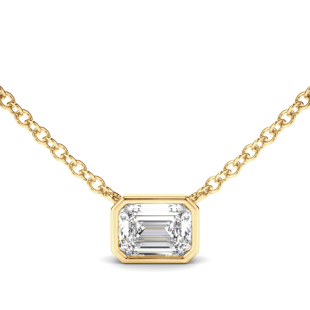 Venus - Emerald Cut Diamond Bezel Set Necklet