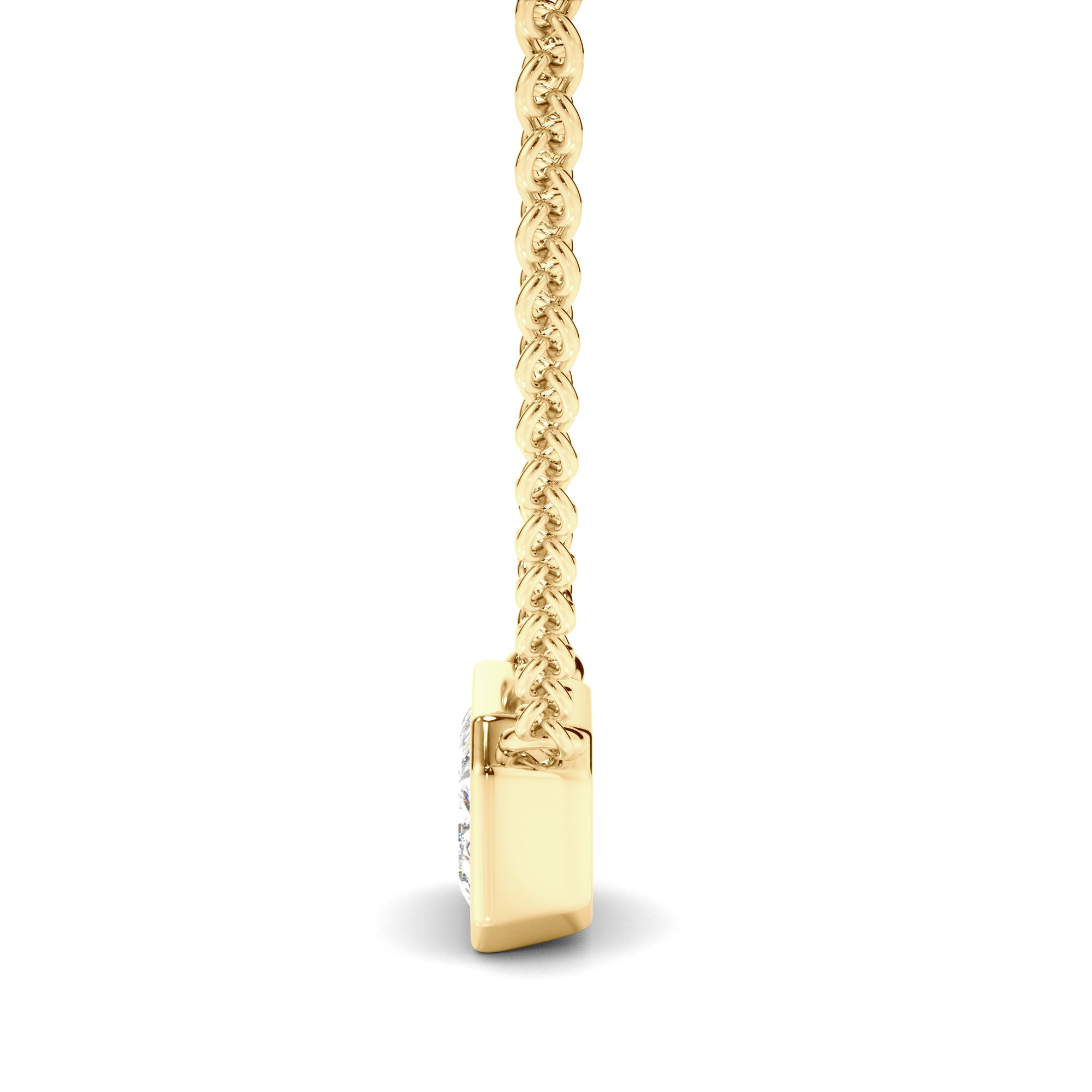 Venus - Emerald Cut Diamond Bezel Set Necklet