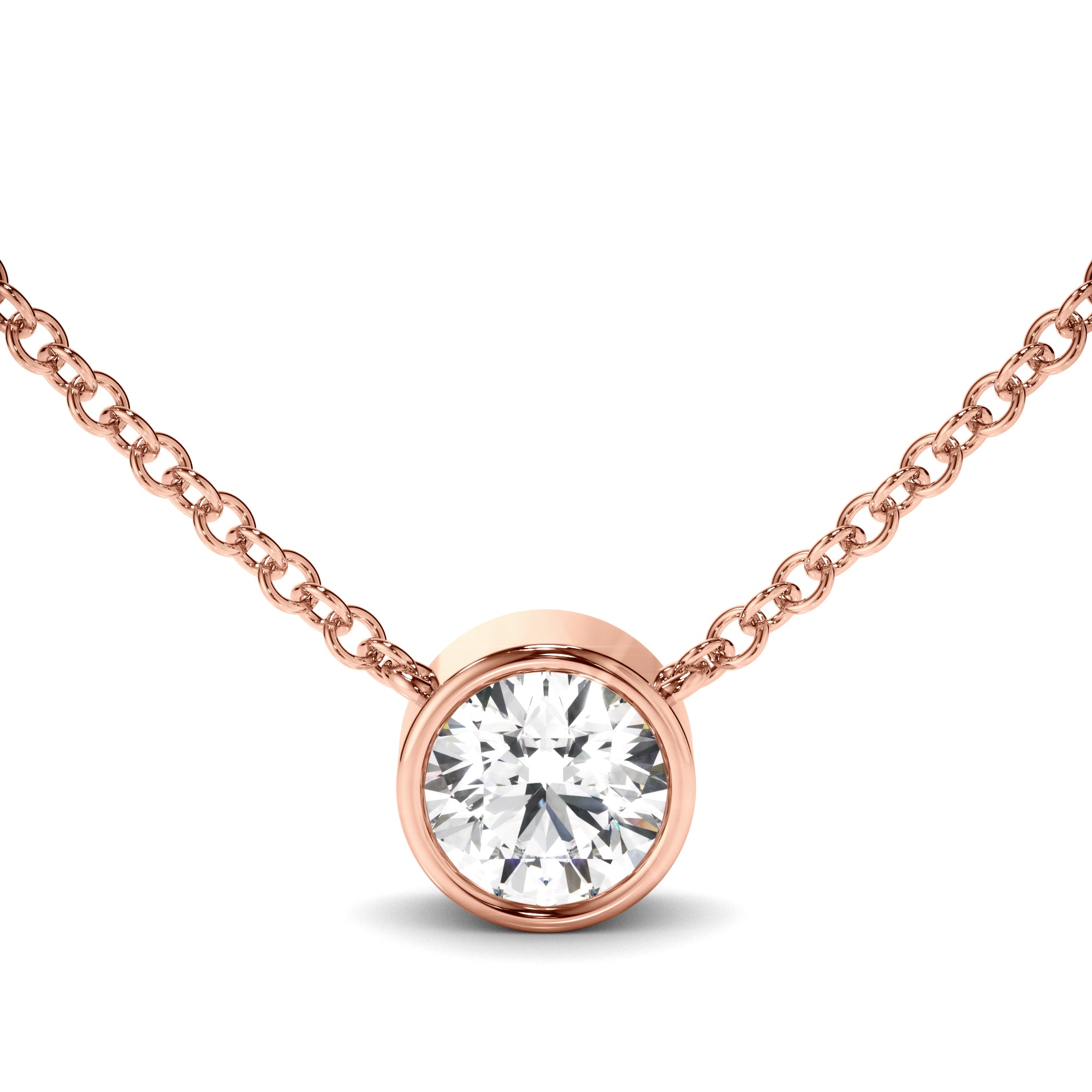 Constance - Round Brilliant Cut Diamond Bezel Set Necklet