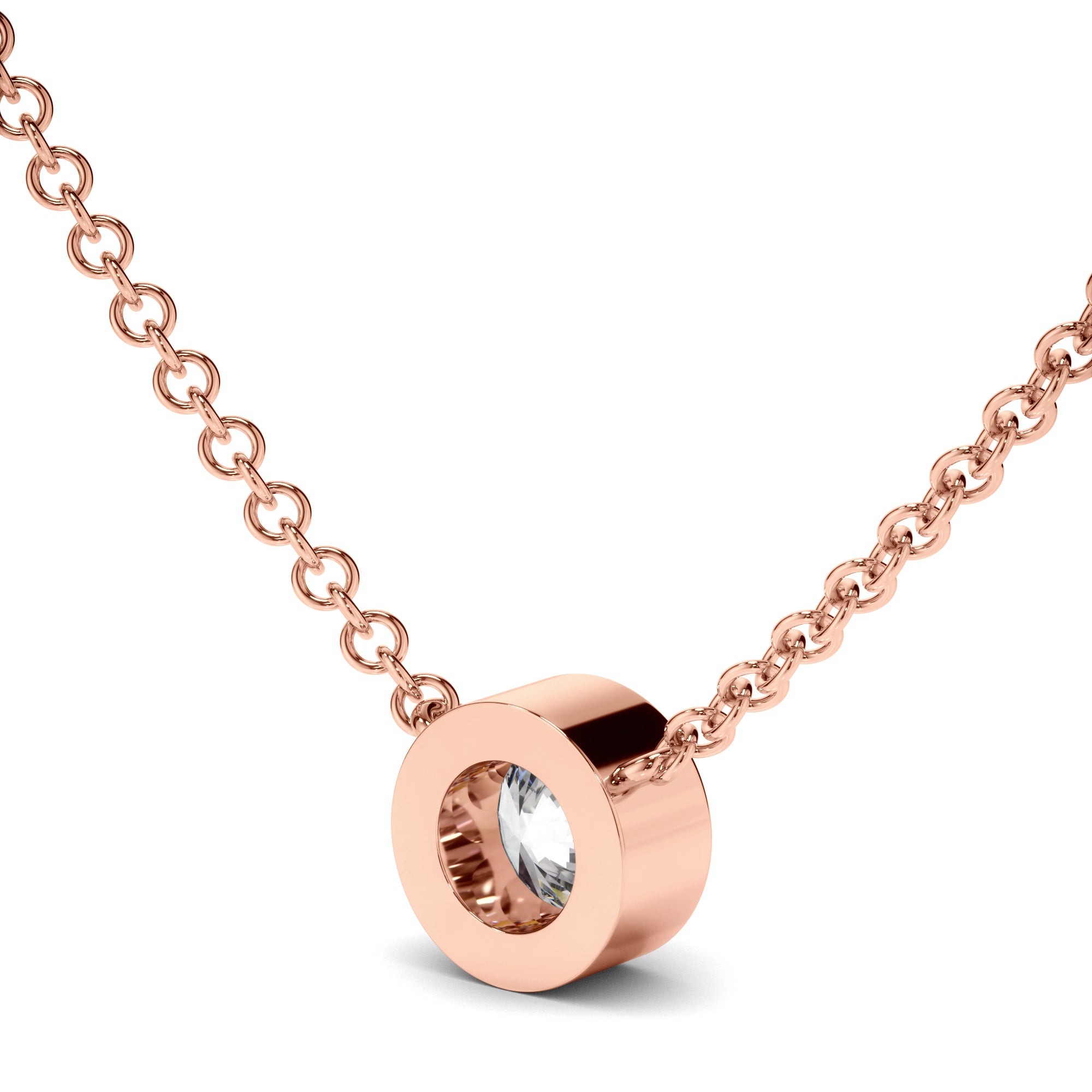 Constance - Round Brilliant Cut Diamond Bezel Set Necklet