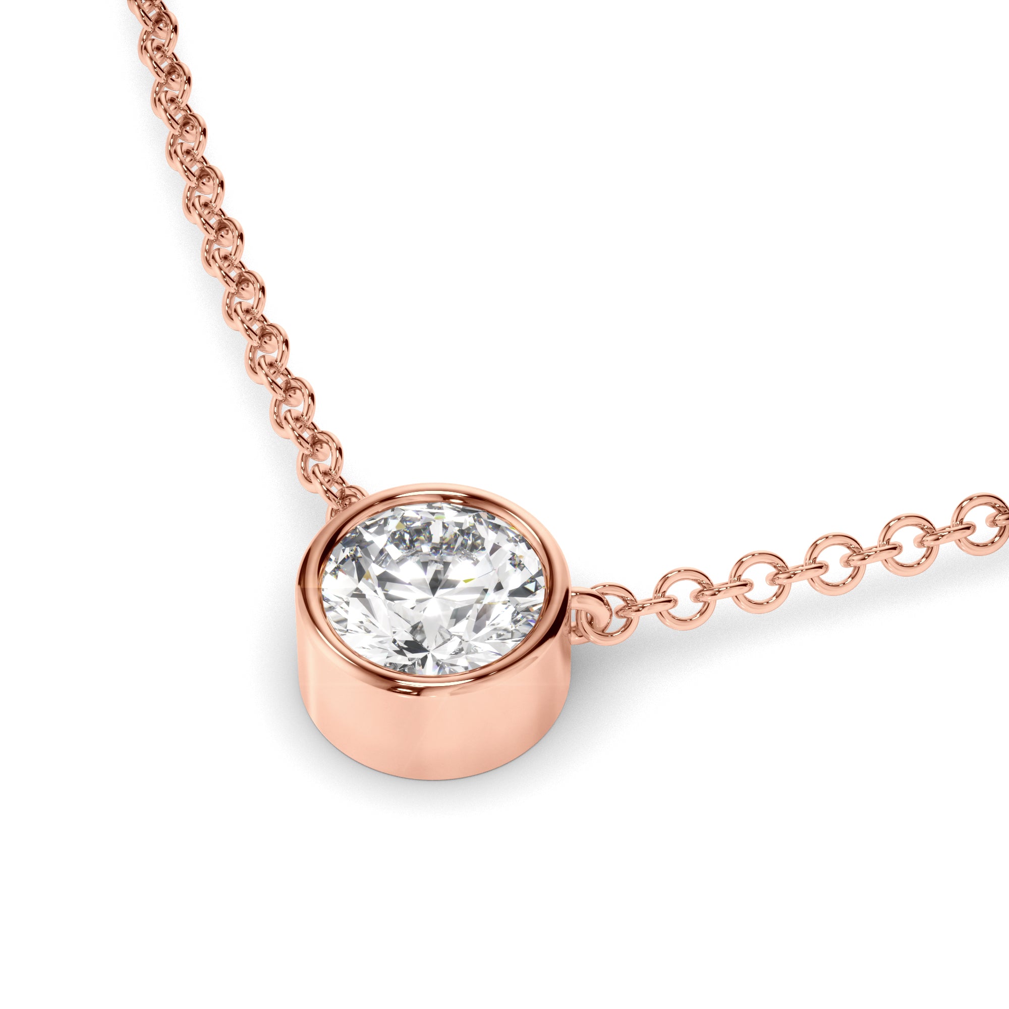 Constance - Round Brilliant Cut Diamond Bezel Set Necklet