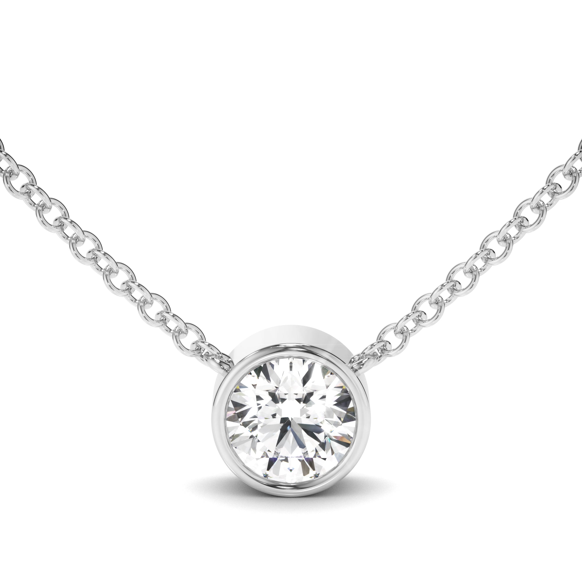 Constance - Round Brilliant Cut Diamond Bezel Set Necklet