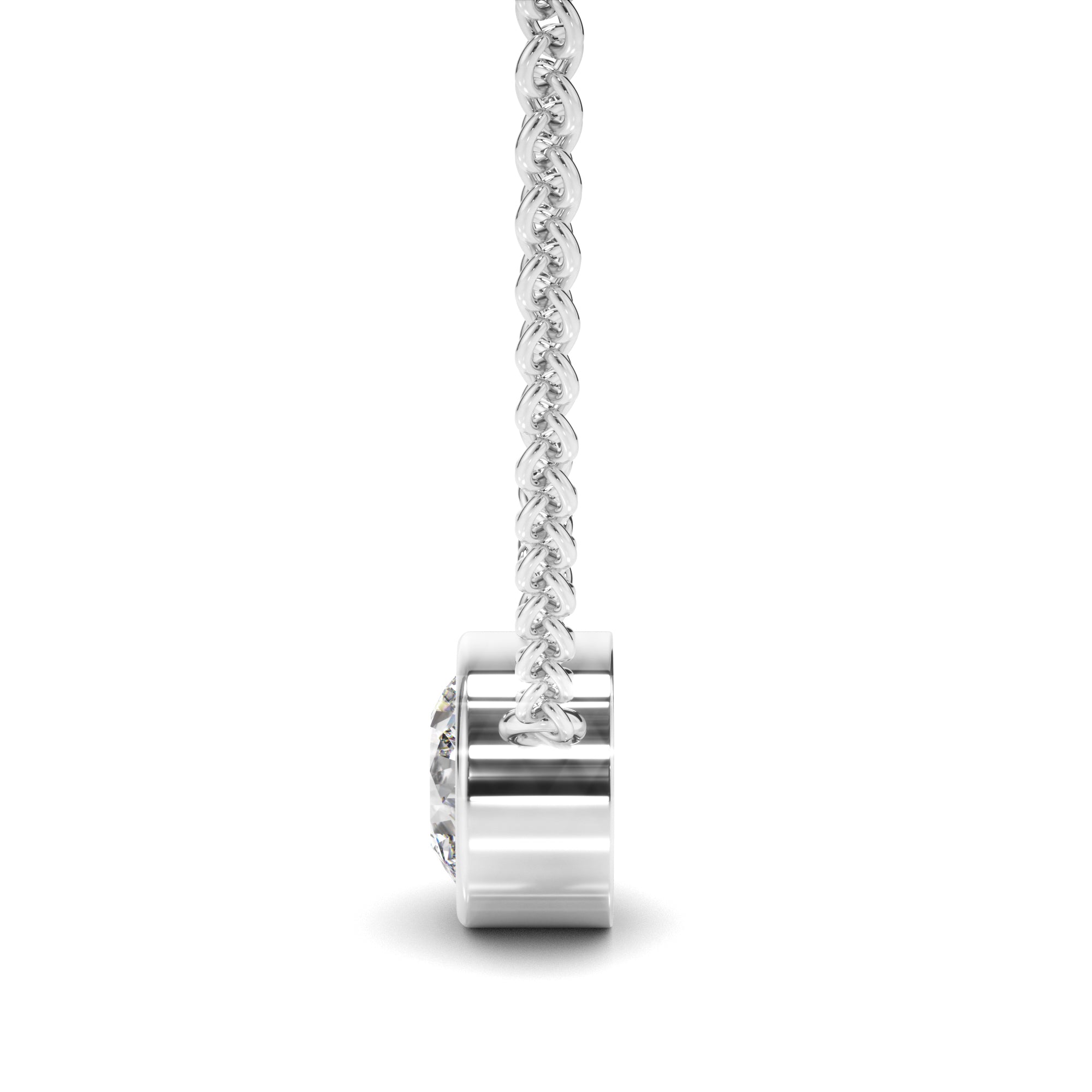 Constance - Round Brilliant Cut Diamond Bezel Set Necklet