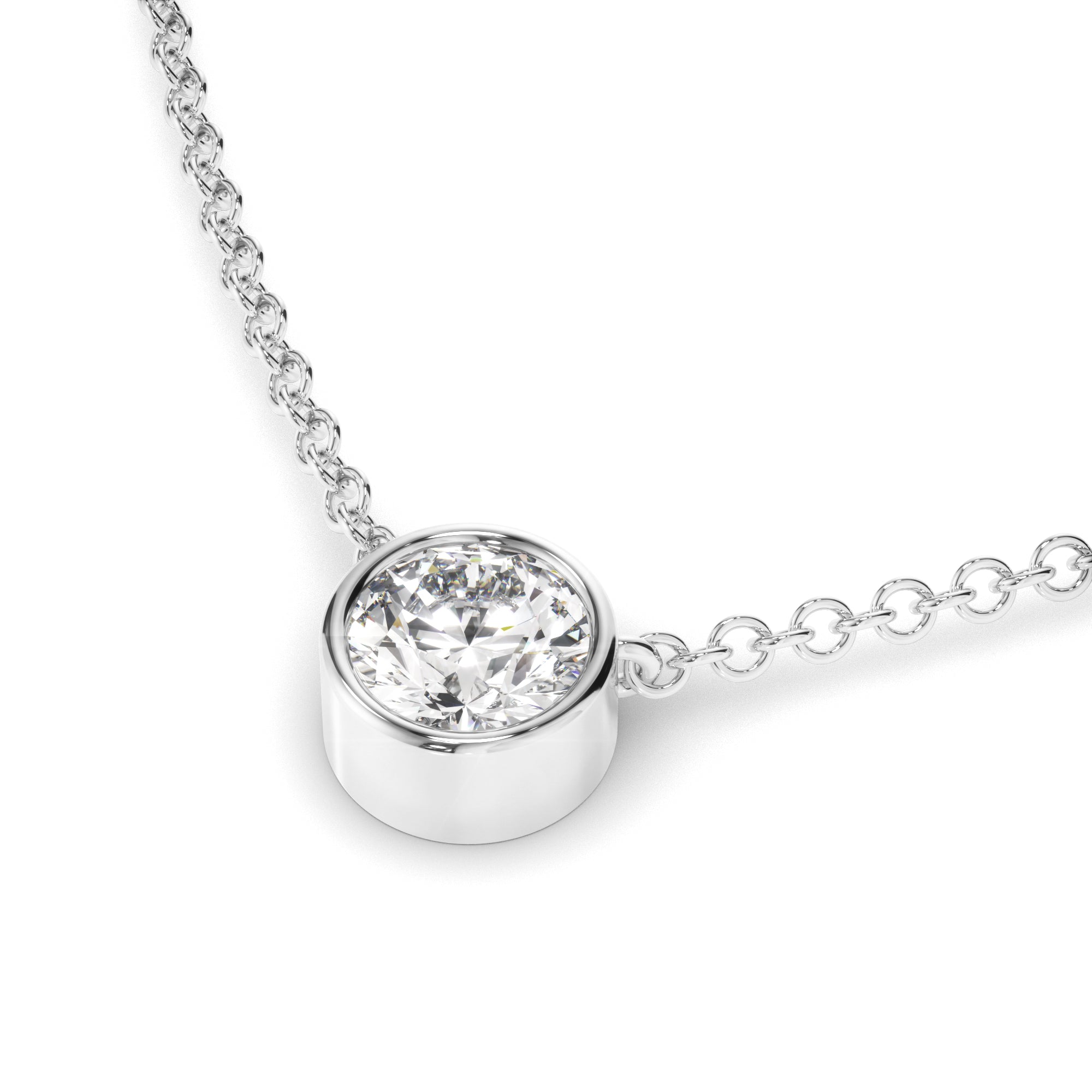 Constance - Round Brilliant Cut Diamond Bezel Set Necklet