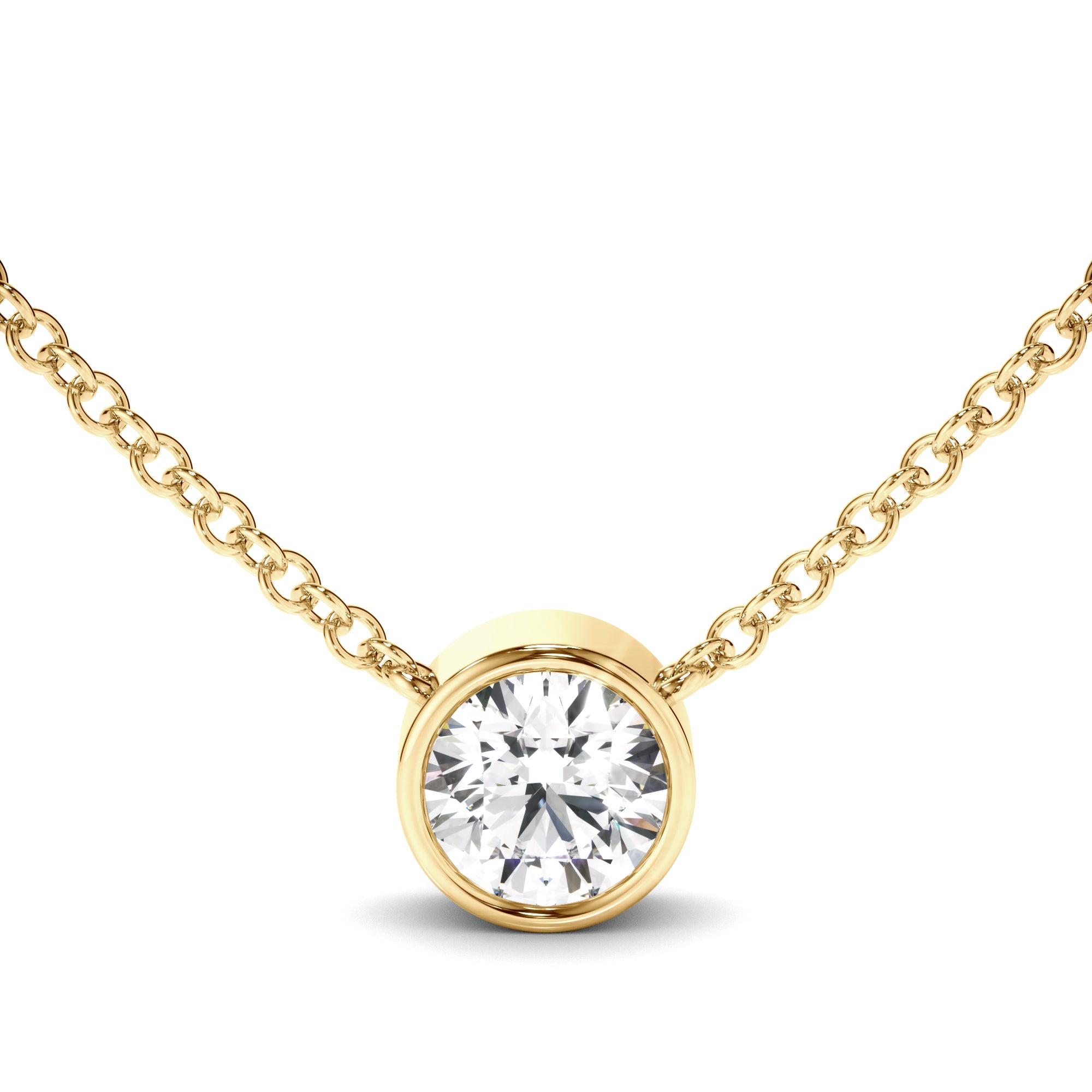 Constance - Round Brilliant Cut Diamond Bezel Set Necklet