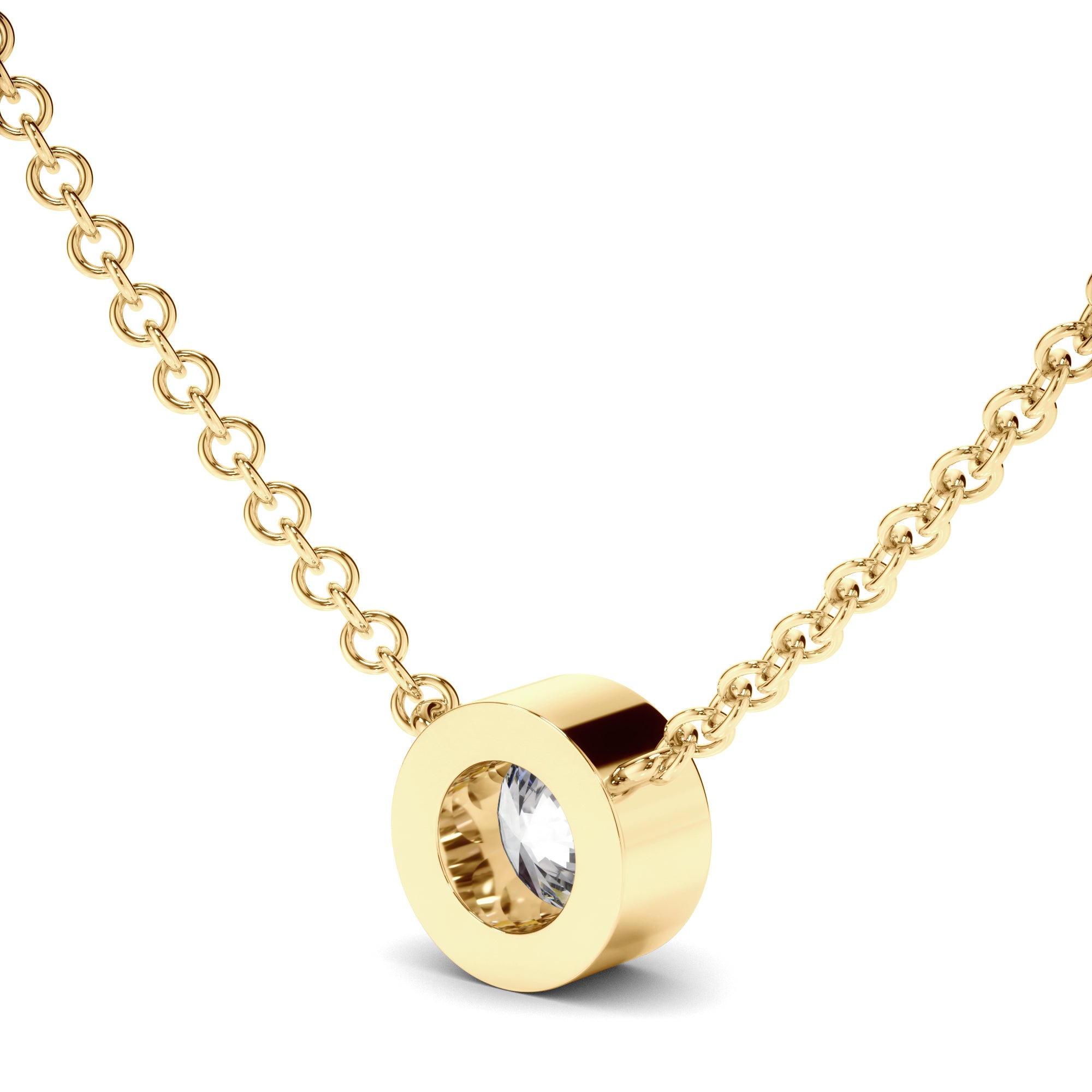 Constance - Round Brilliant Cut Diamond Bezel Set Necklet