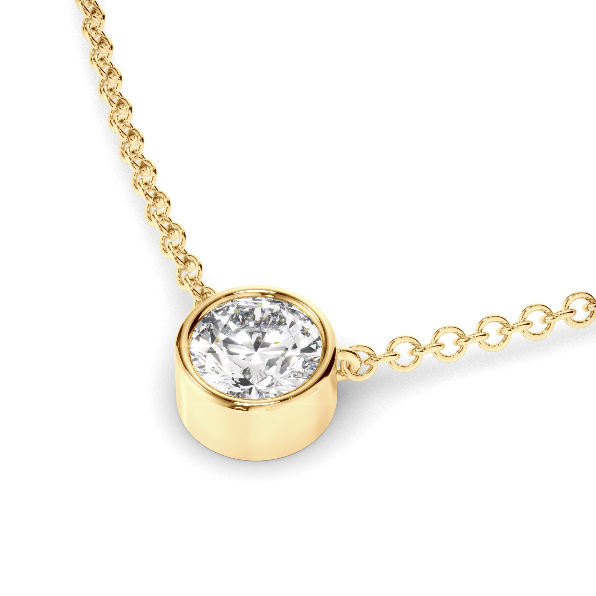 Constance - Round Brilliant Cut Diamond Bezel Set Necklet
