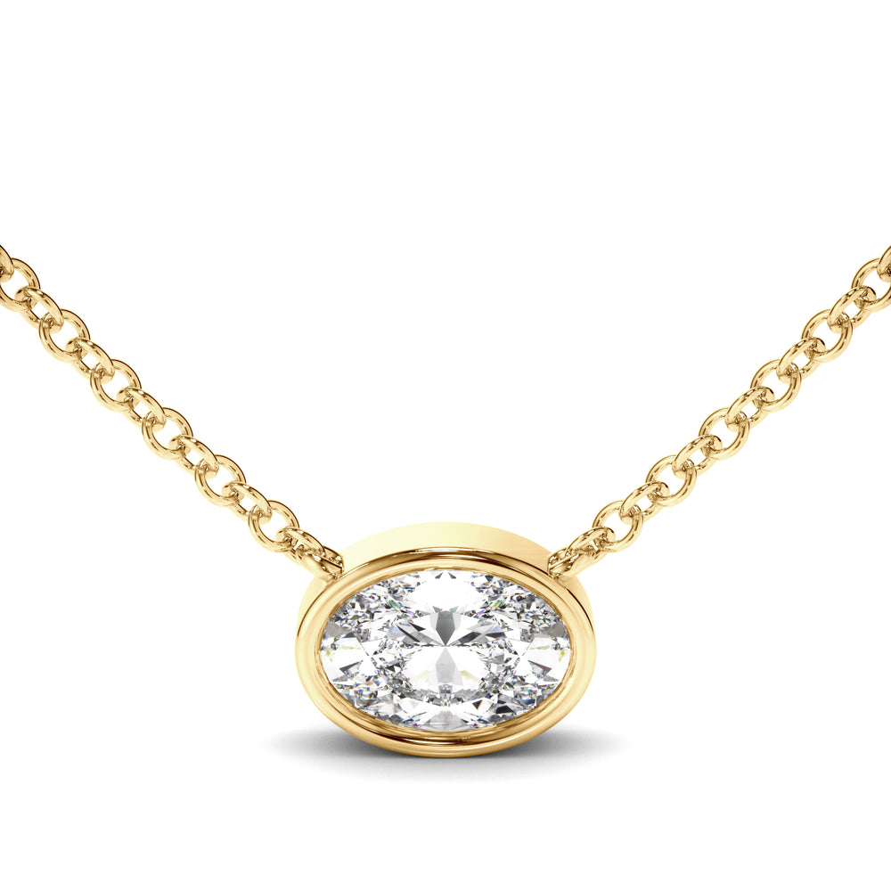 Arabella - Oval Cut Diamond Bezel Set Necklet