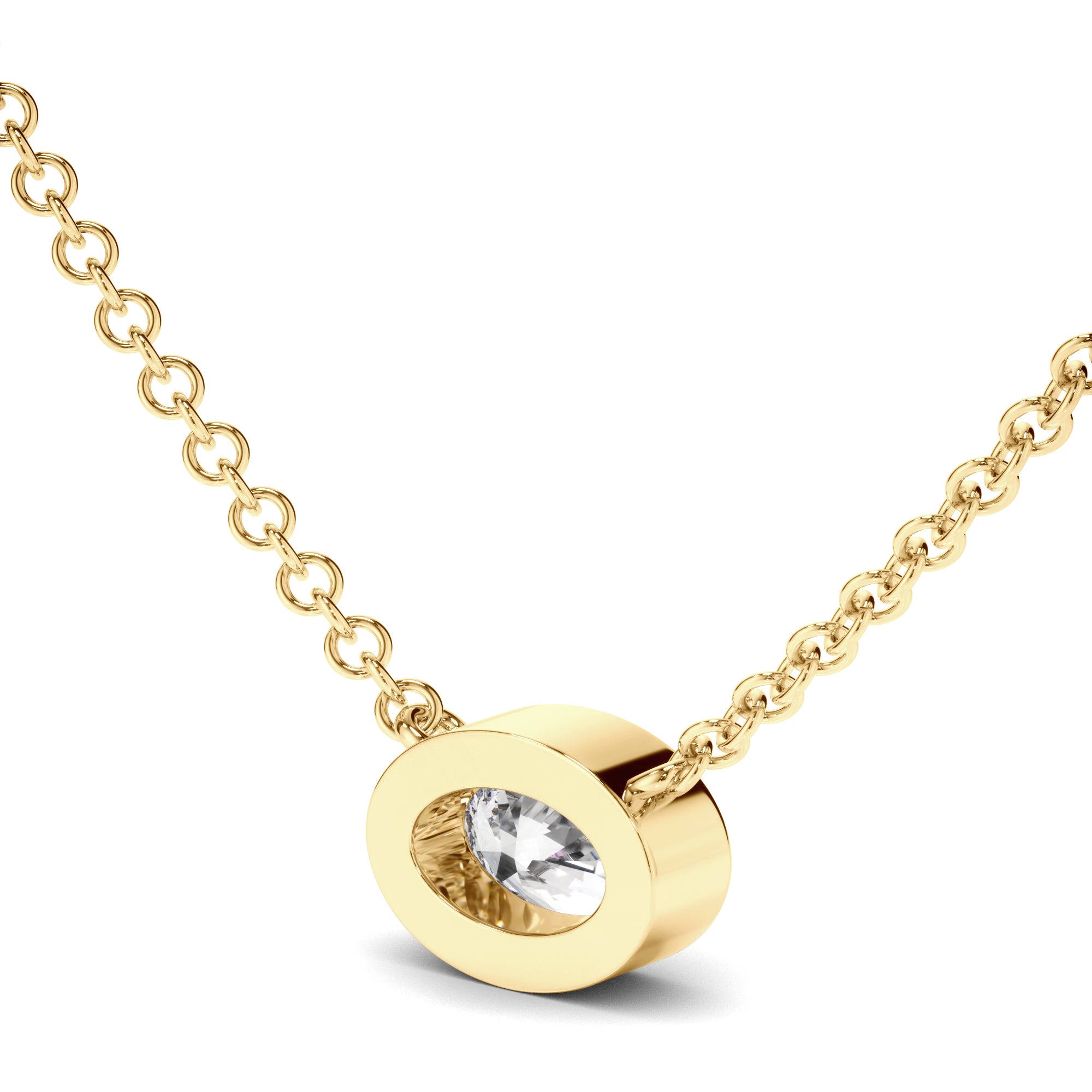 Arabella - Oval Cut Diamond Bezel Set Necklet