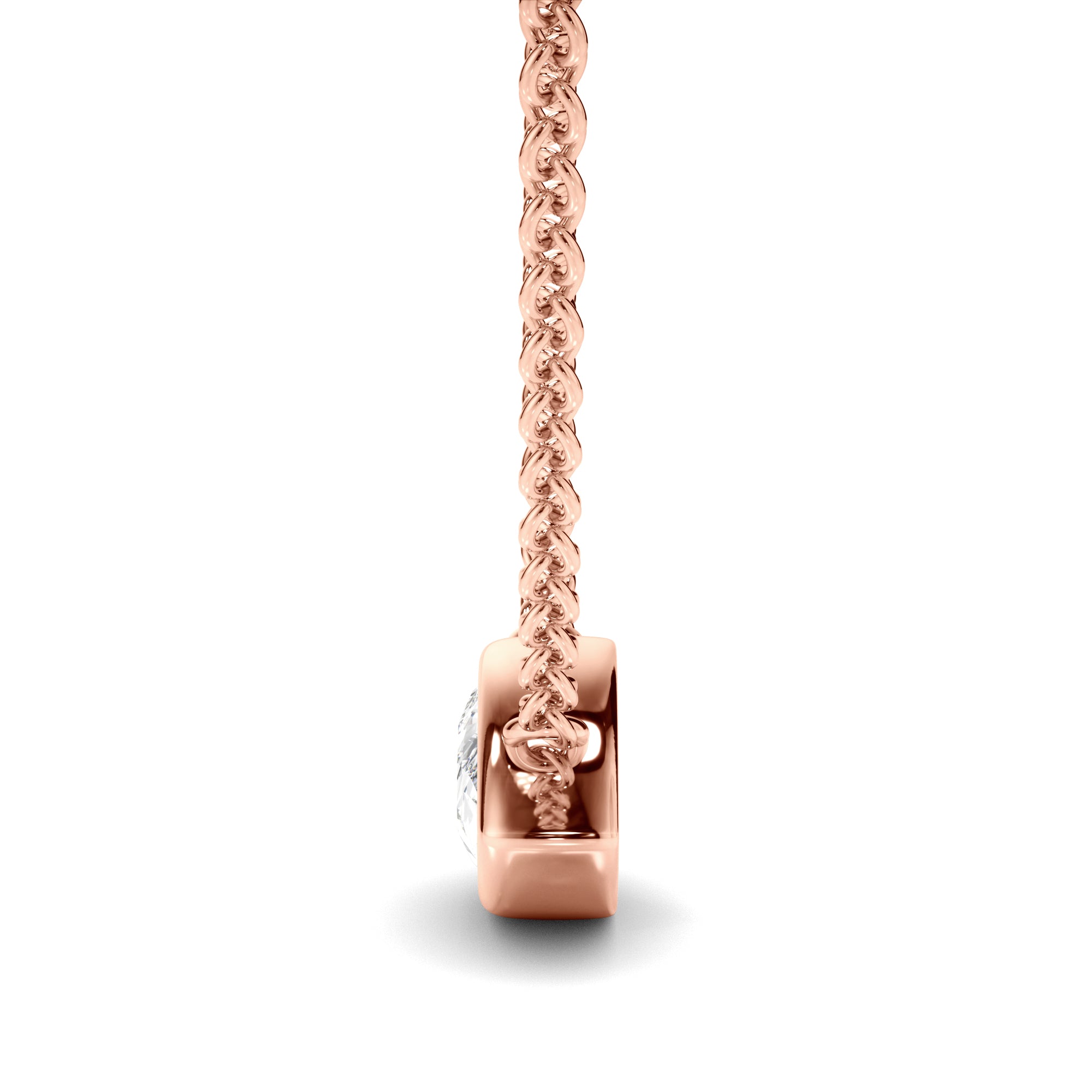 Clarisse - East West Pear Cut Diamond Bezel Set Necklet