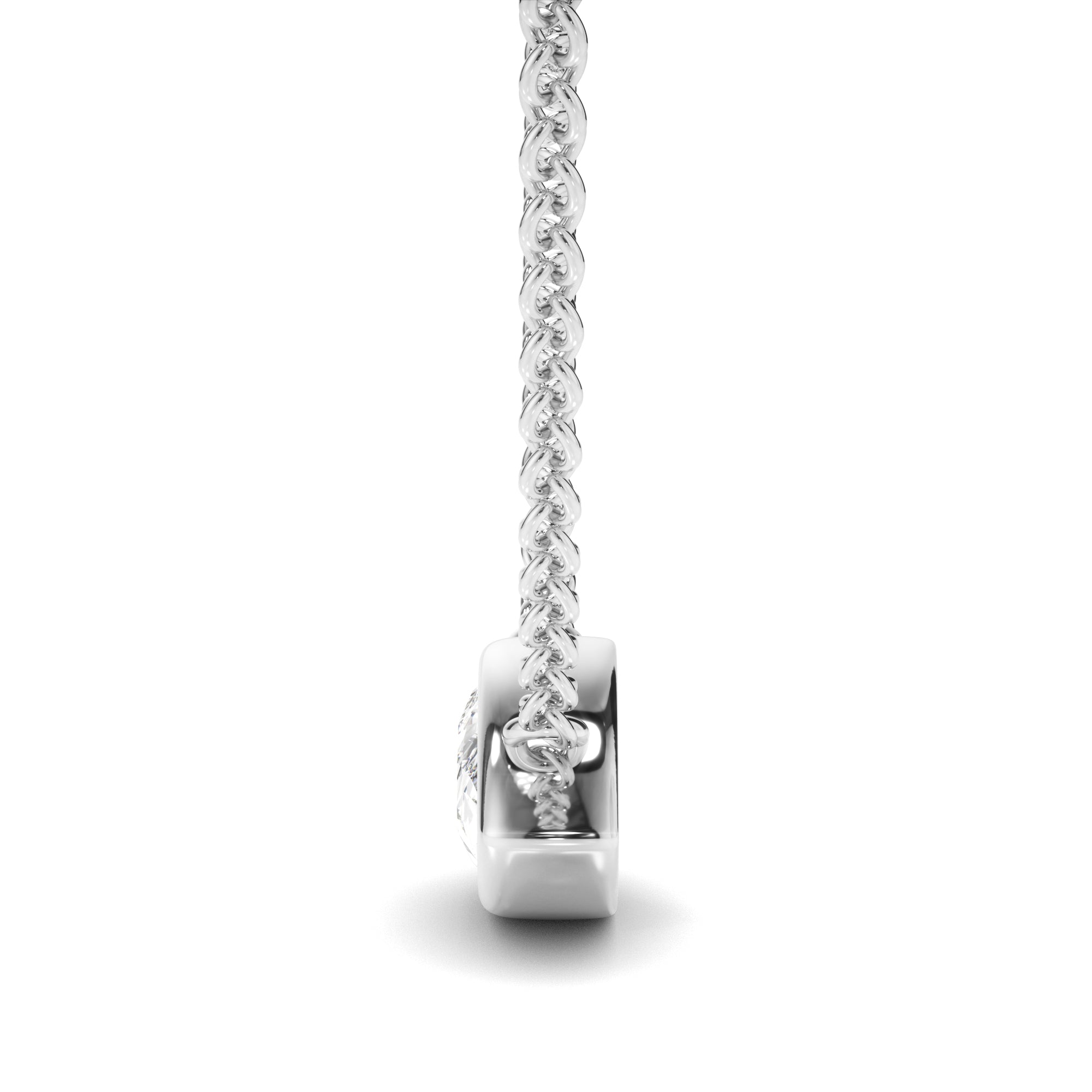 Clarisse - East West Pear Cut Diamond Bezel Set Necklet
