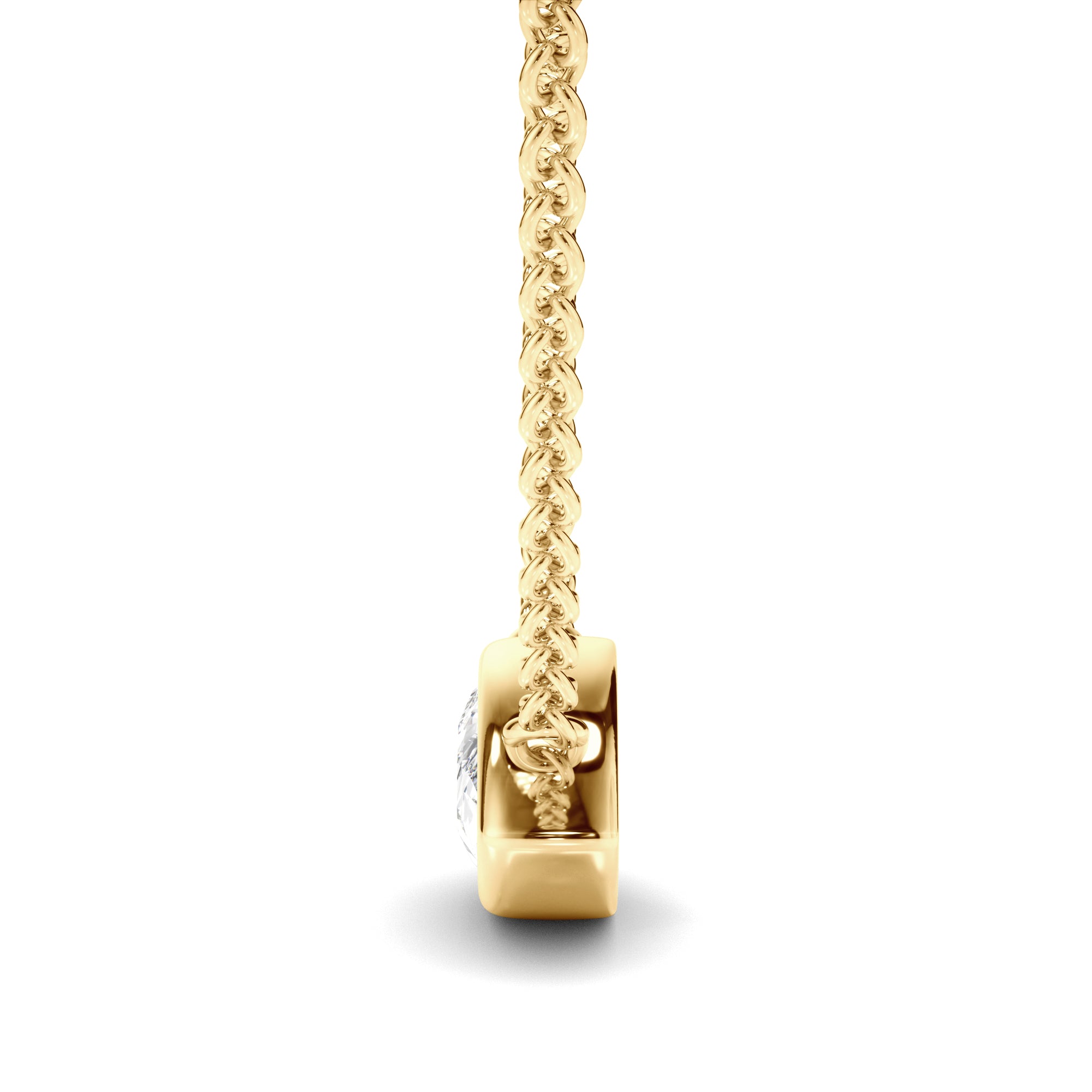 Clarisse - East West Pear Cut Diamond Bezel Set Necklet