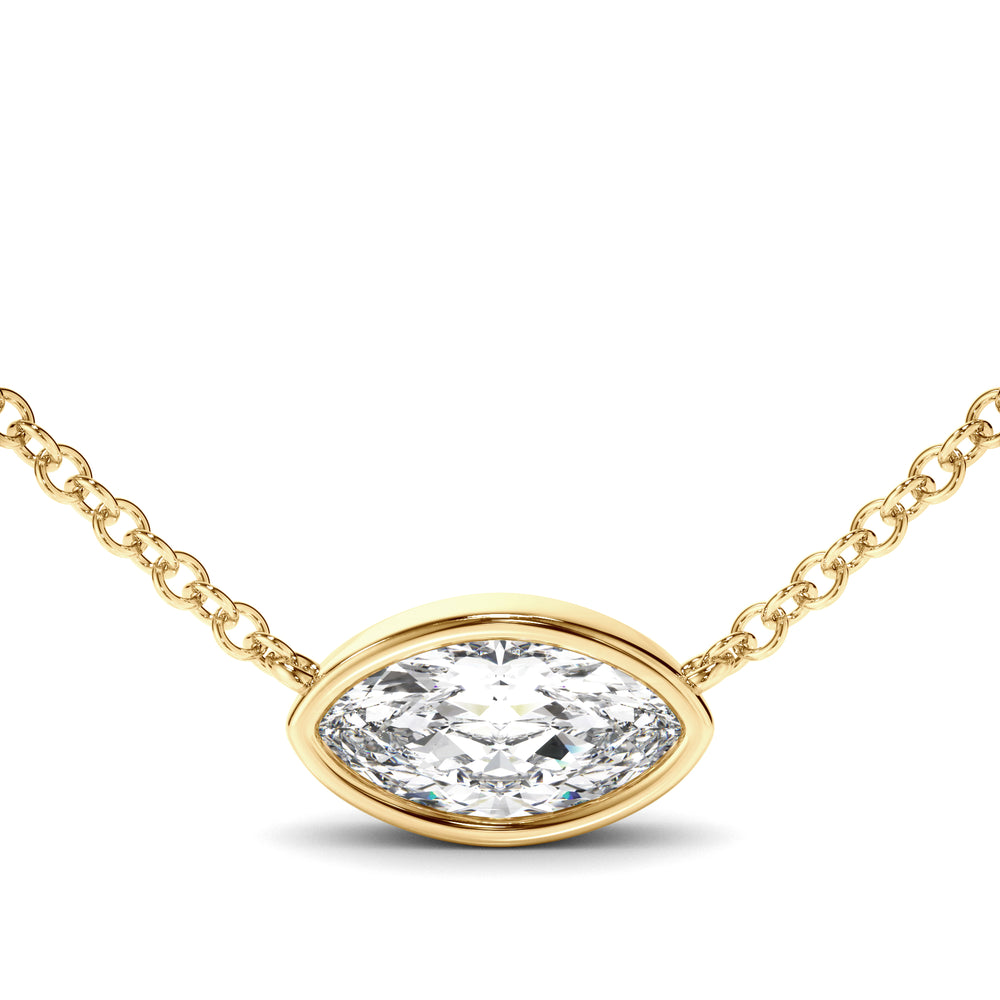 Annalise - East West Marquise Cut Bezel Set Necklet