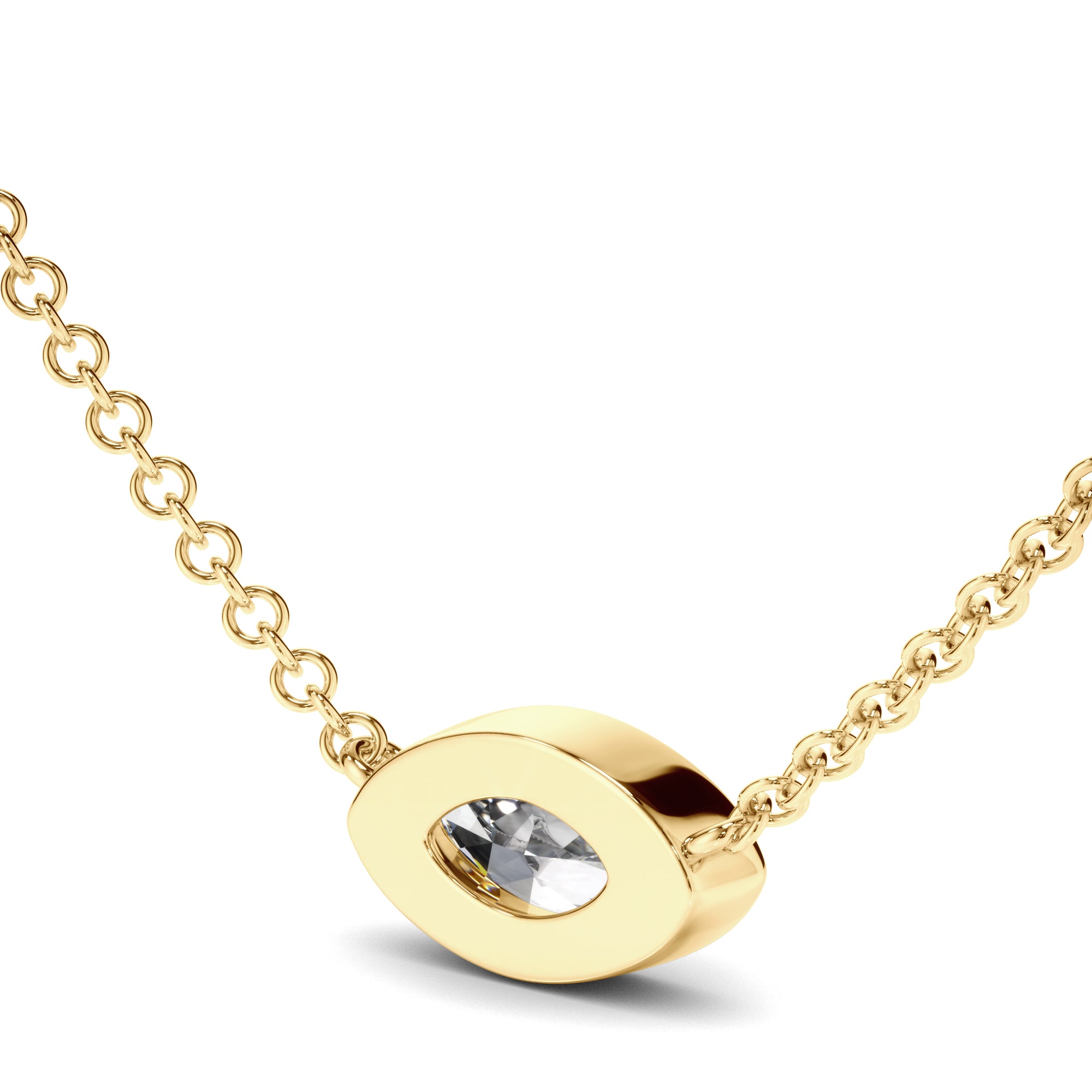 Annalise - East West Marquise Cut Diamond Bezel Set Solitaire Necklet