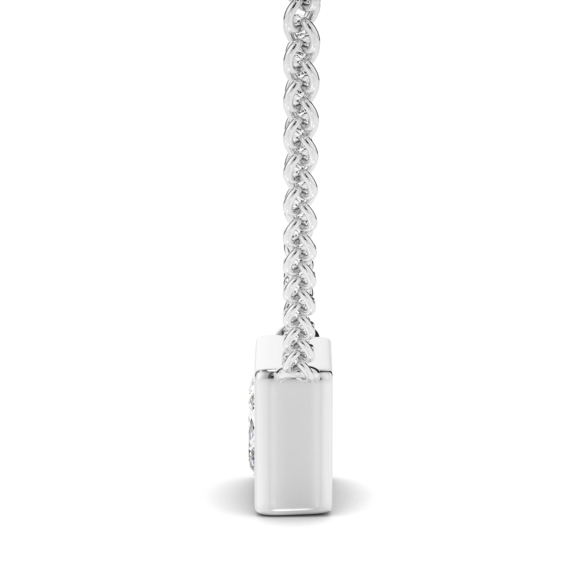 Gabrielle - Princess Cut Diamond Bezel Set Necklet