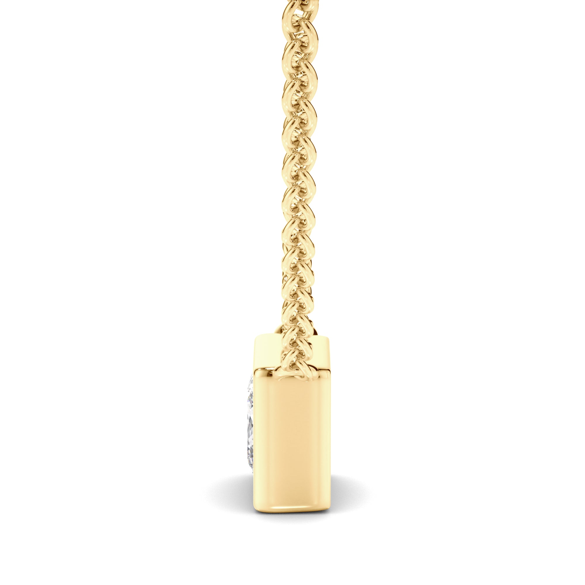 Gabrielle - Princess Cut Diamond Bezel Set Necklet