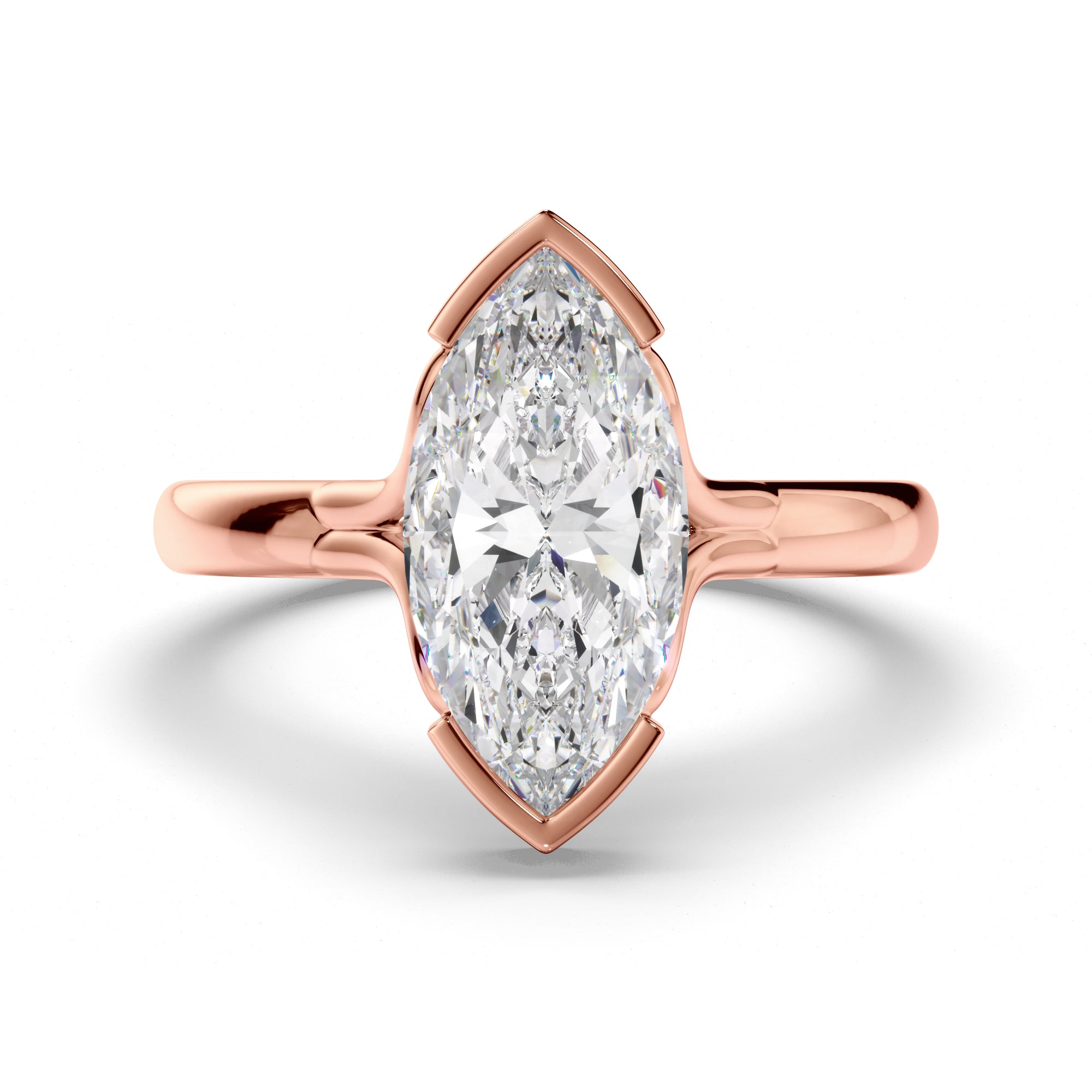 Aloura - Marquise Cut Diamond Engagement Half Bezel Setting