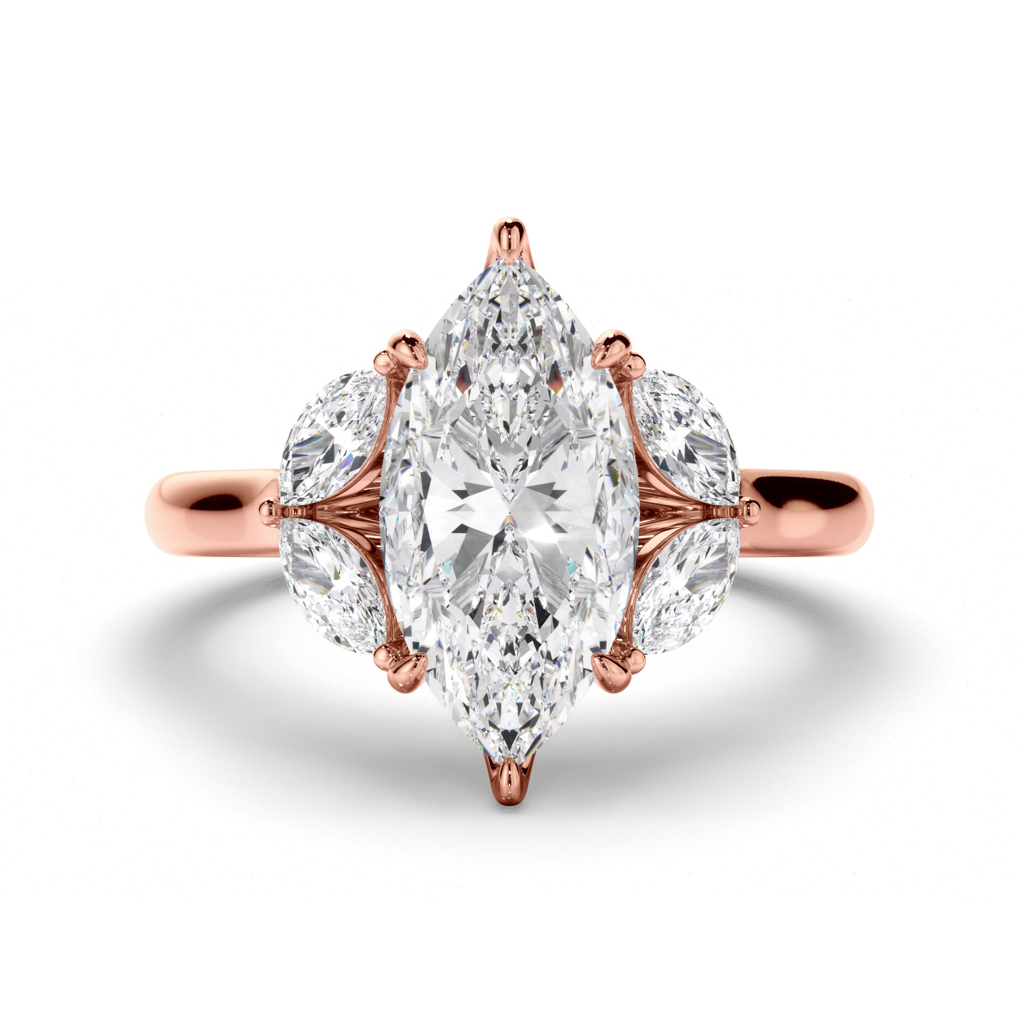 Cherry - Marquise Cut Five Diamond Engagement Ring