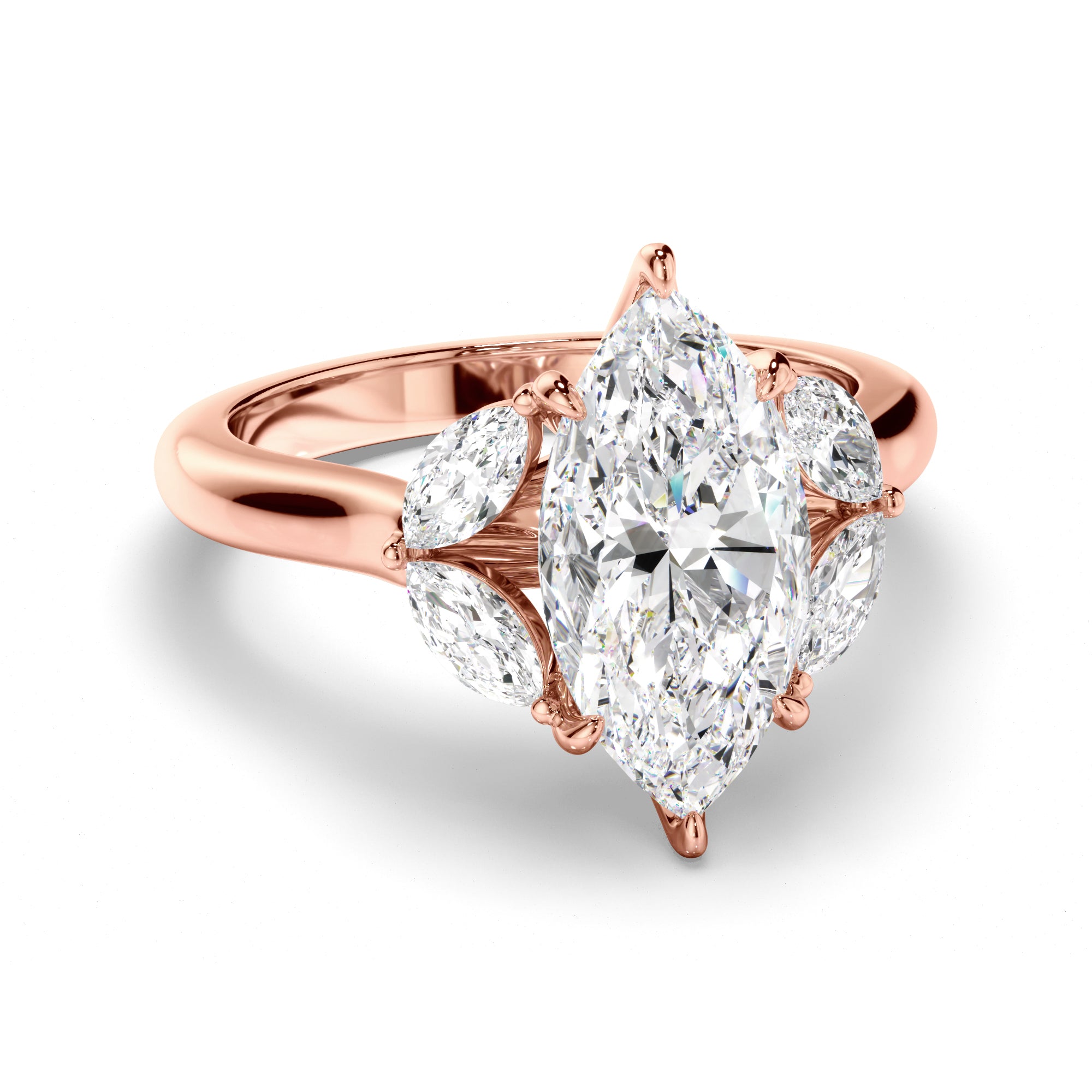 Cherry - Marquise Cut Five Diamond Engagement Ring