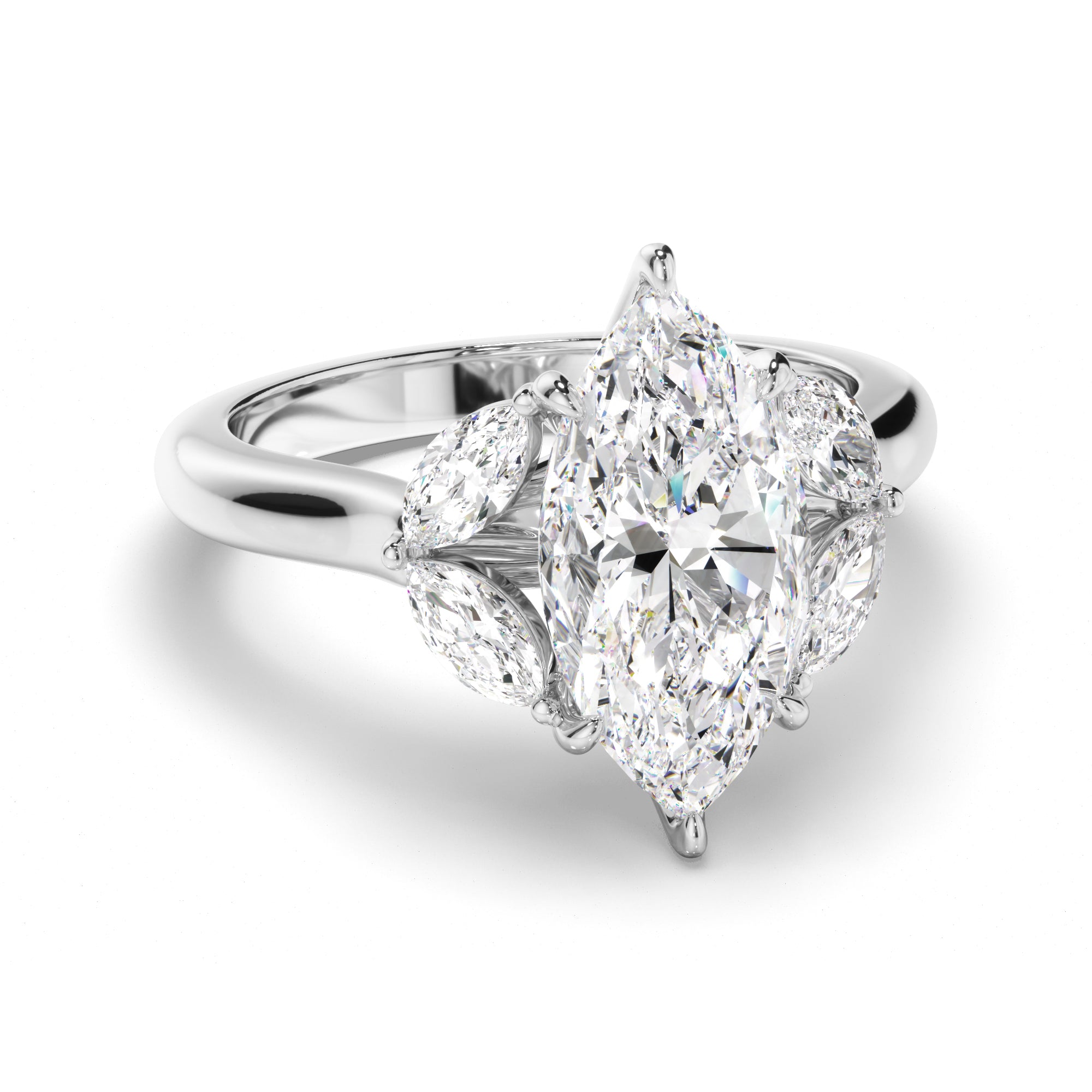 Cherry - Marquise Cut Five Diamond Engagement Ring