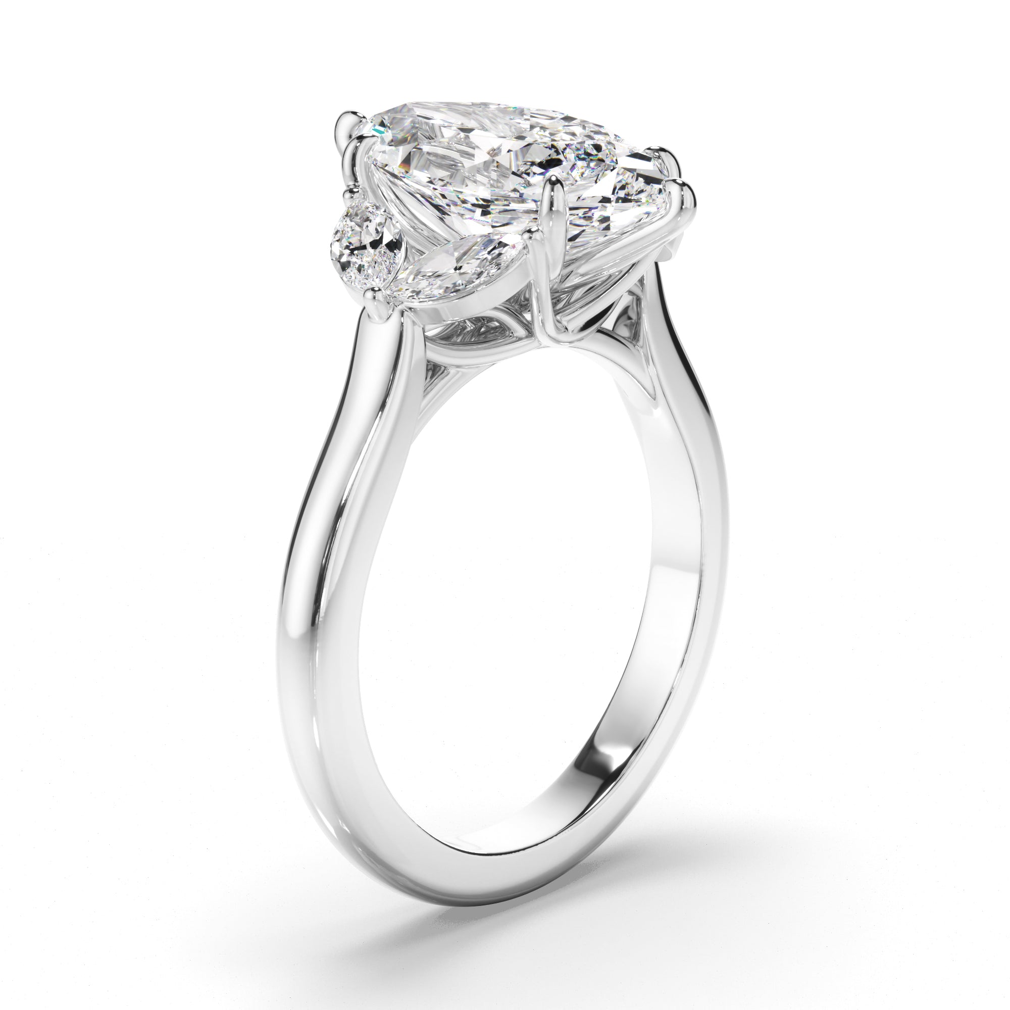 Cherry - Marquise Cut Five Diamond Engagement Ring