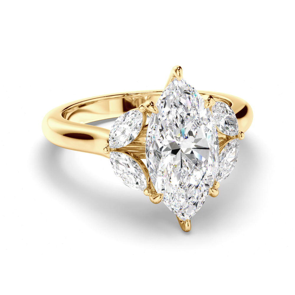Cherry - Marquise Cut Five Diamond Engagement Ring
