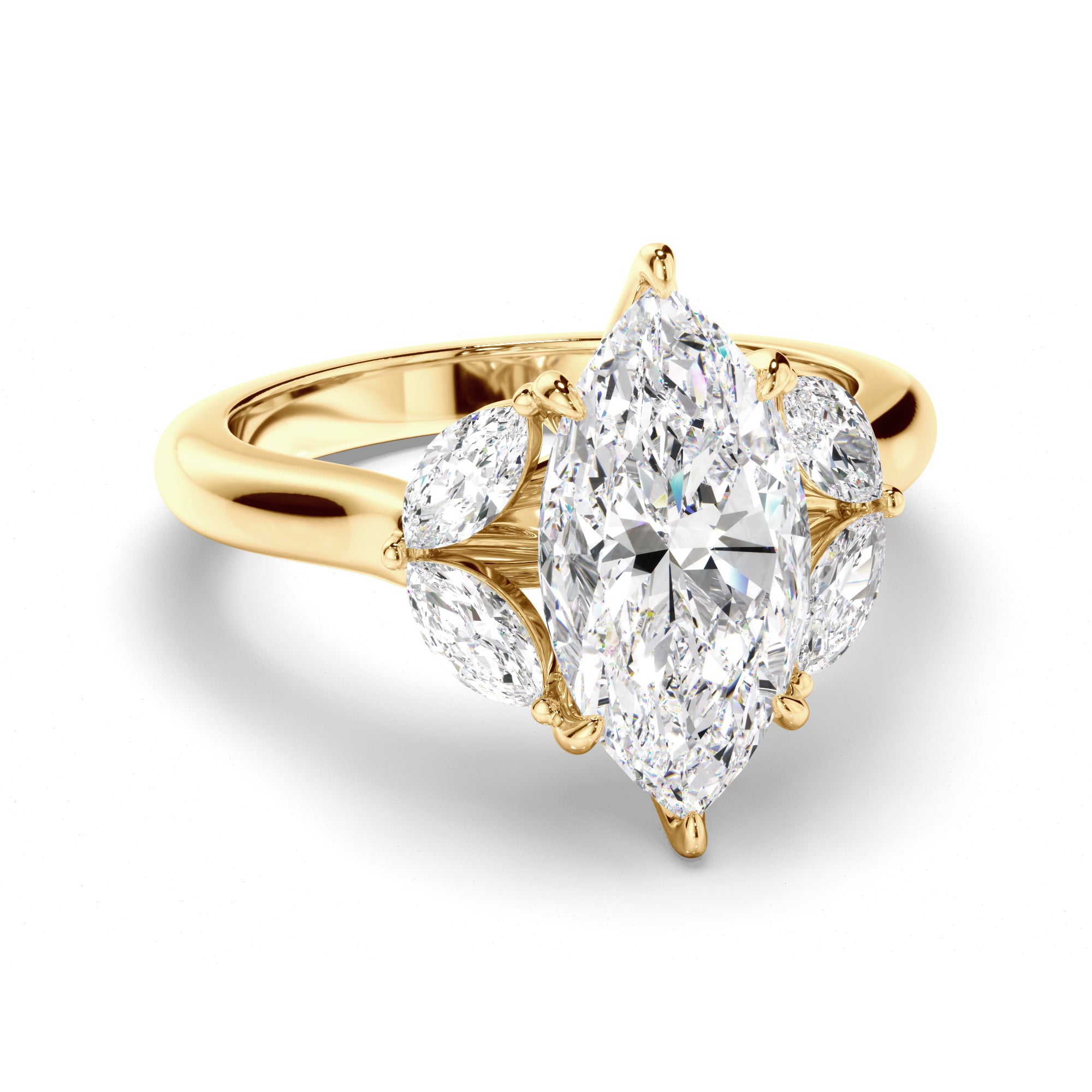 Cherry - Marquise Cut Five Diamond Engagement Ring
