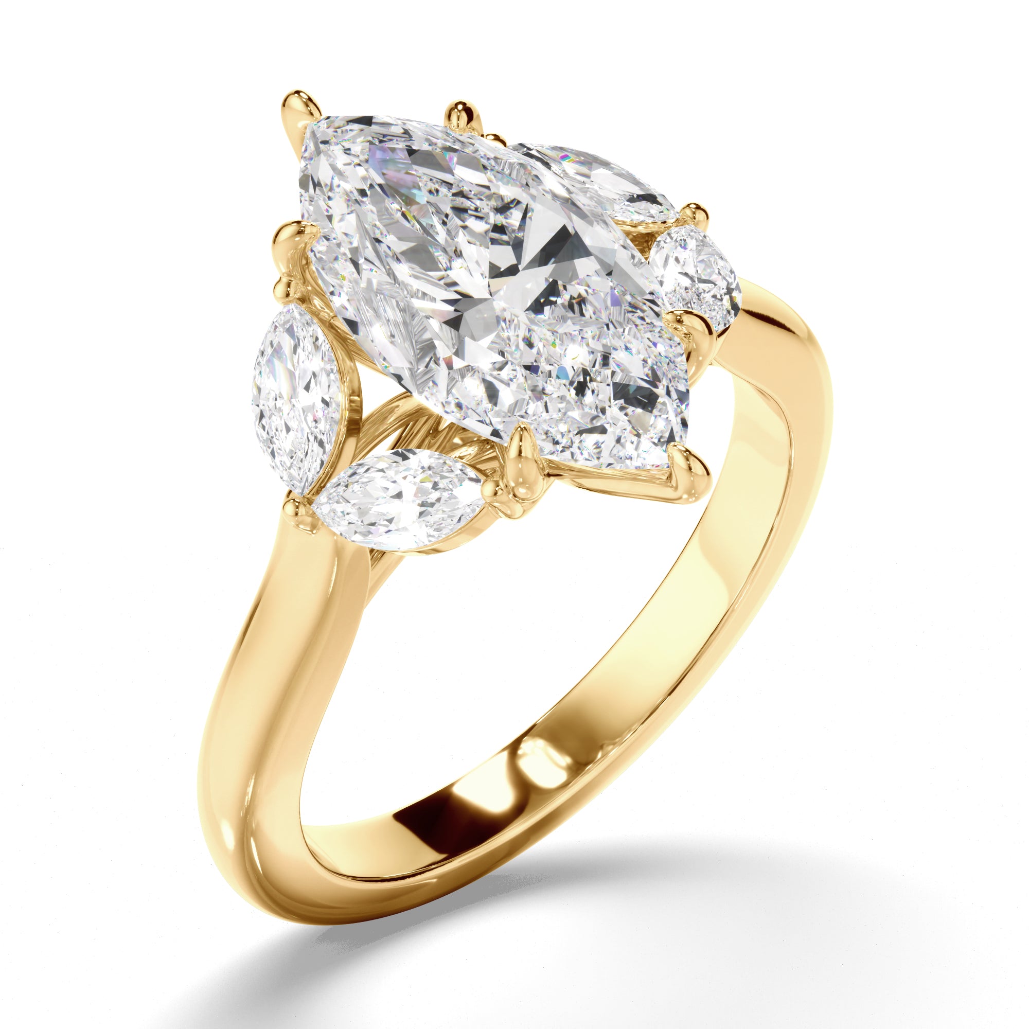 Cherry - Marquise Cut Five Diamond Engagement Ring