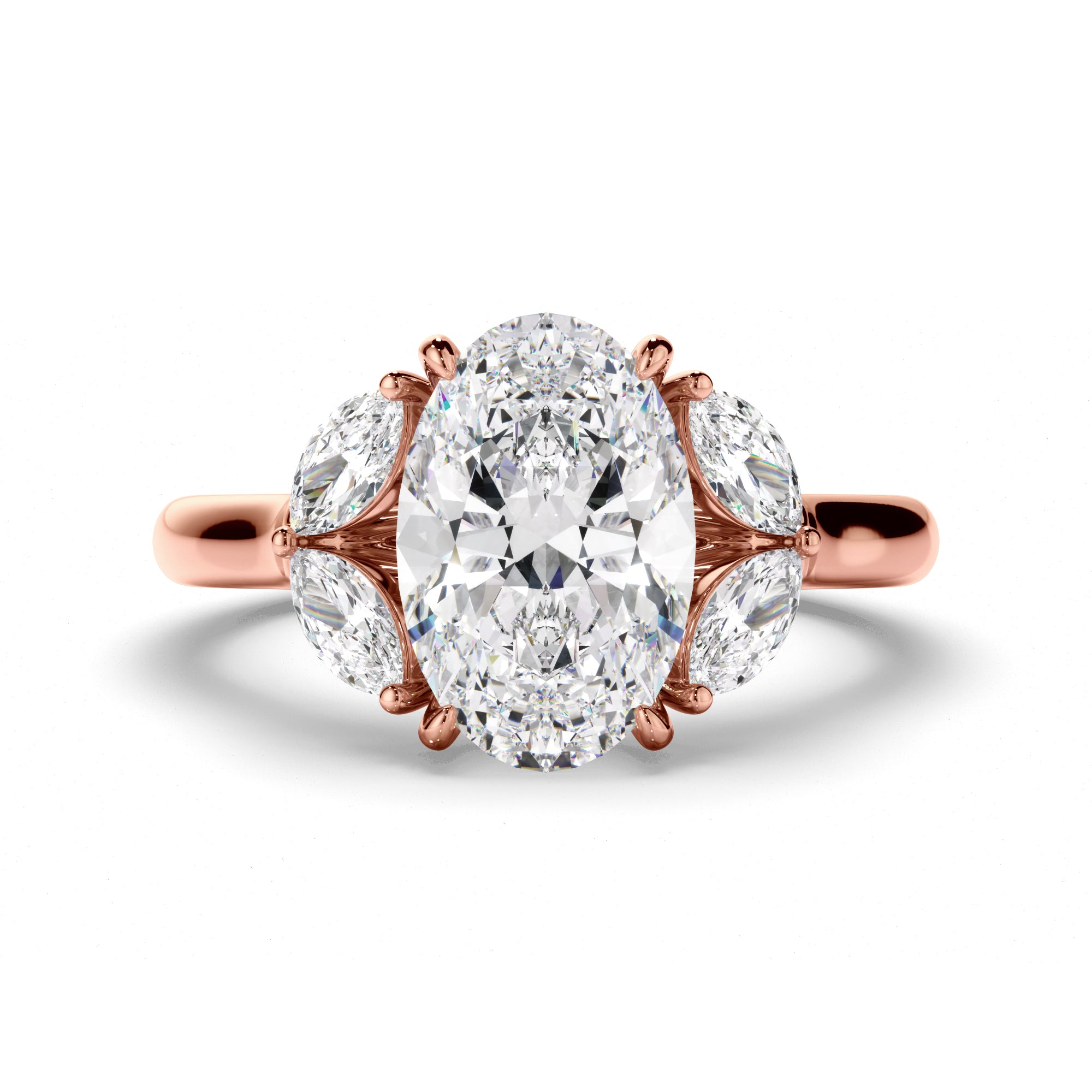 Valenne - Oval Cut Diamond Five Stone Engagement Ring