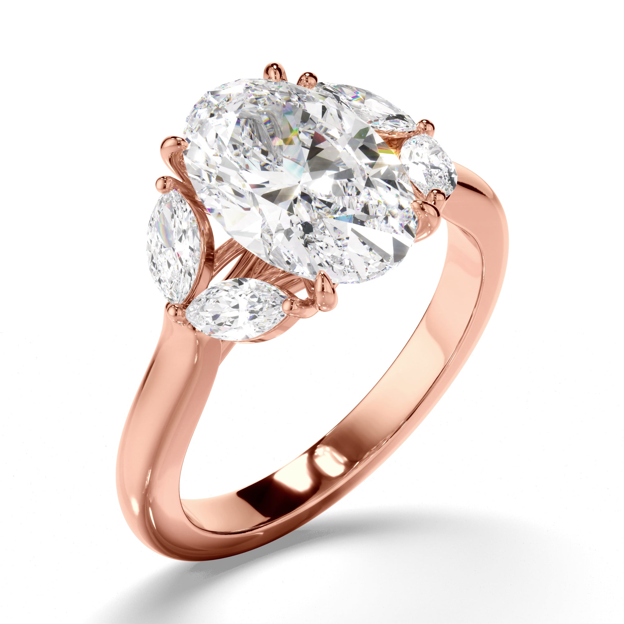Valenne - Oval Cut Diamond Five Stone Engagement Ring