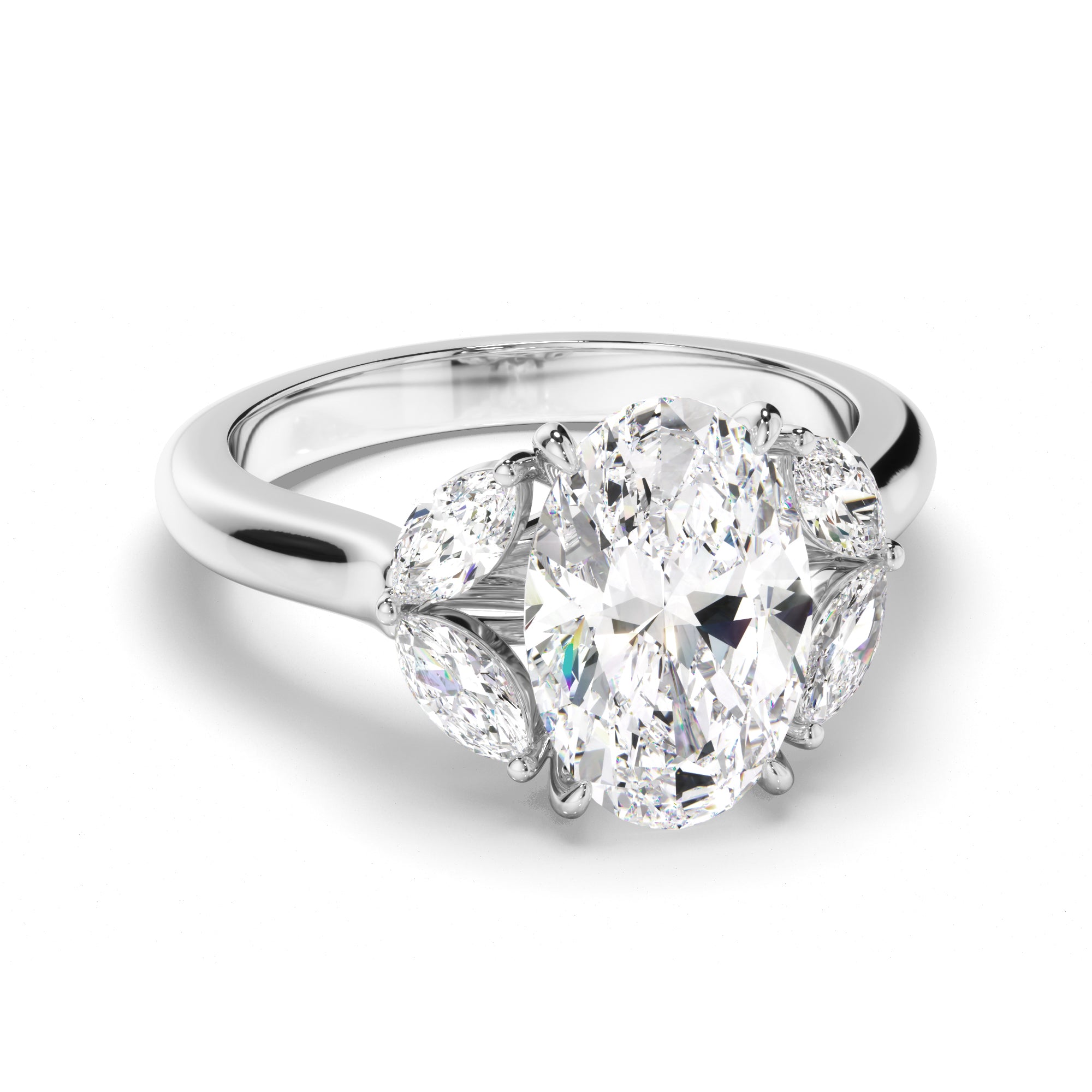 Valenne - Oval Cut Diamond Five Stone Engagement Ring